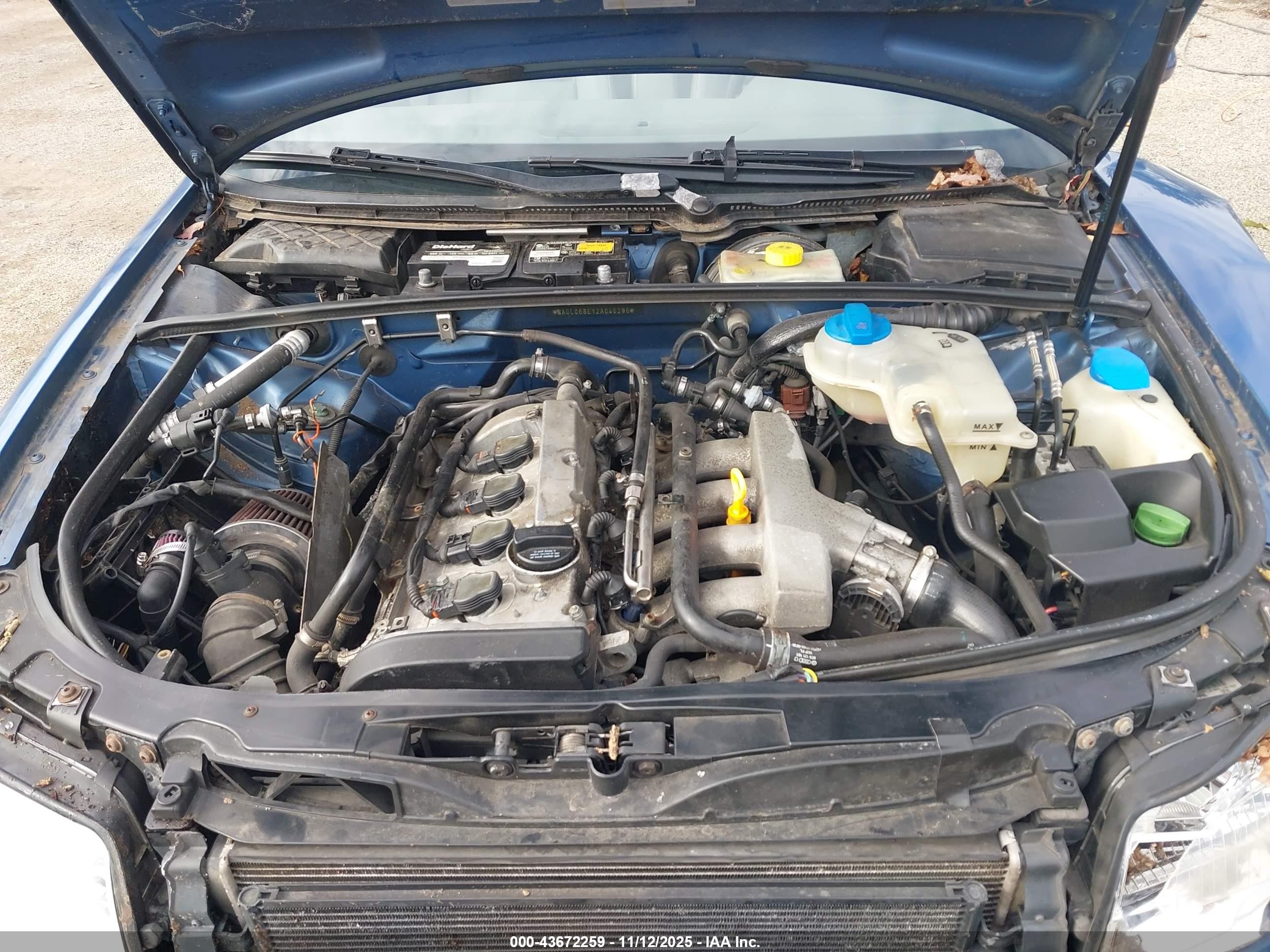 2002 Audi A4 1.8t Blue vin: WAULC68E12A040296