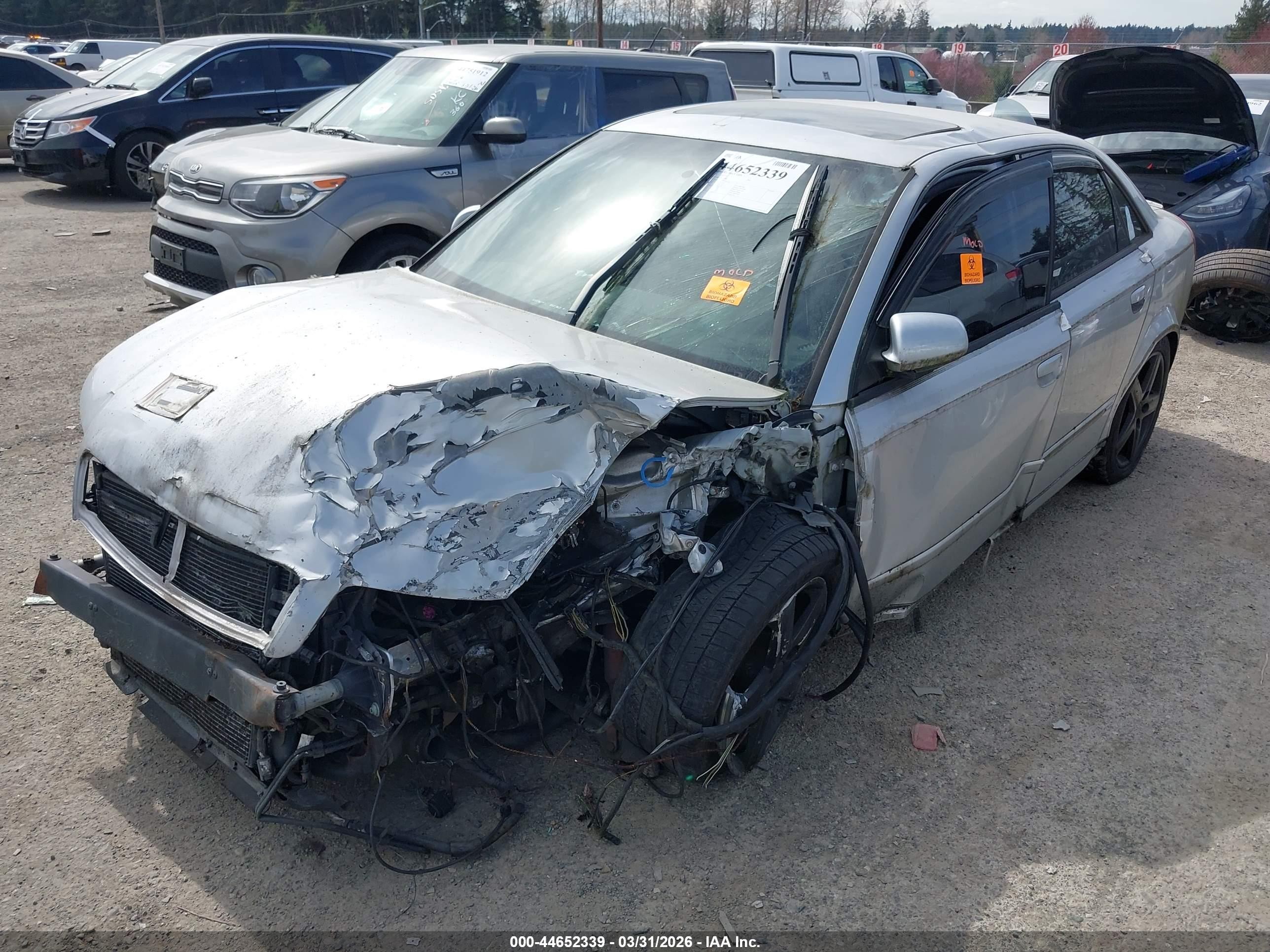 2002 Audi A4 1.8t Silver vin: WAULC68E52A313482