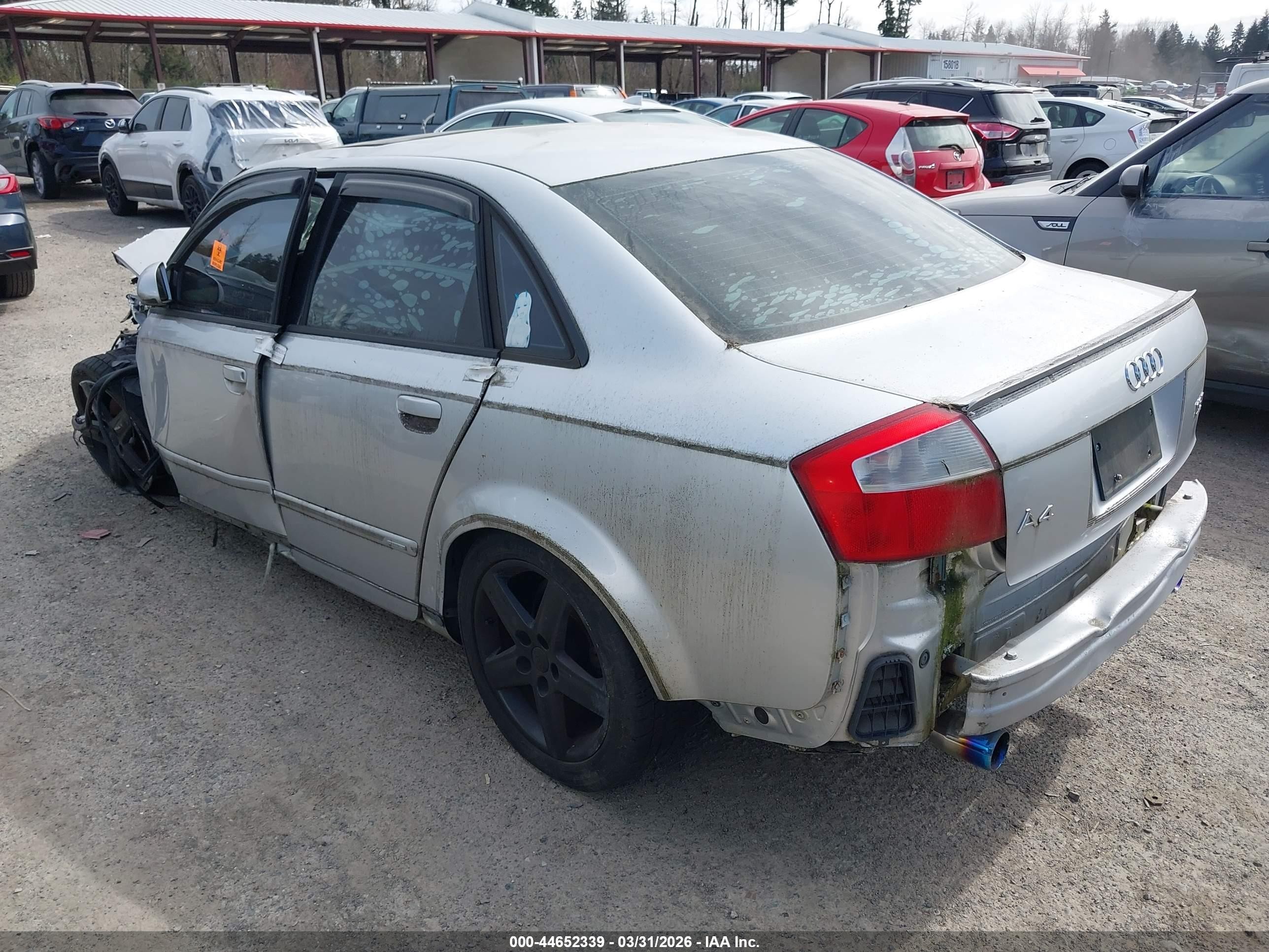2002 Audi A4 1.8t Silver vin: WAULC68E52A313482