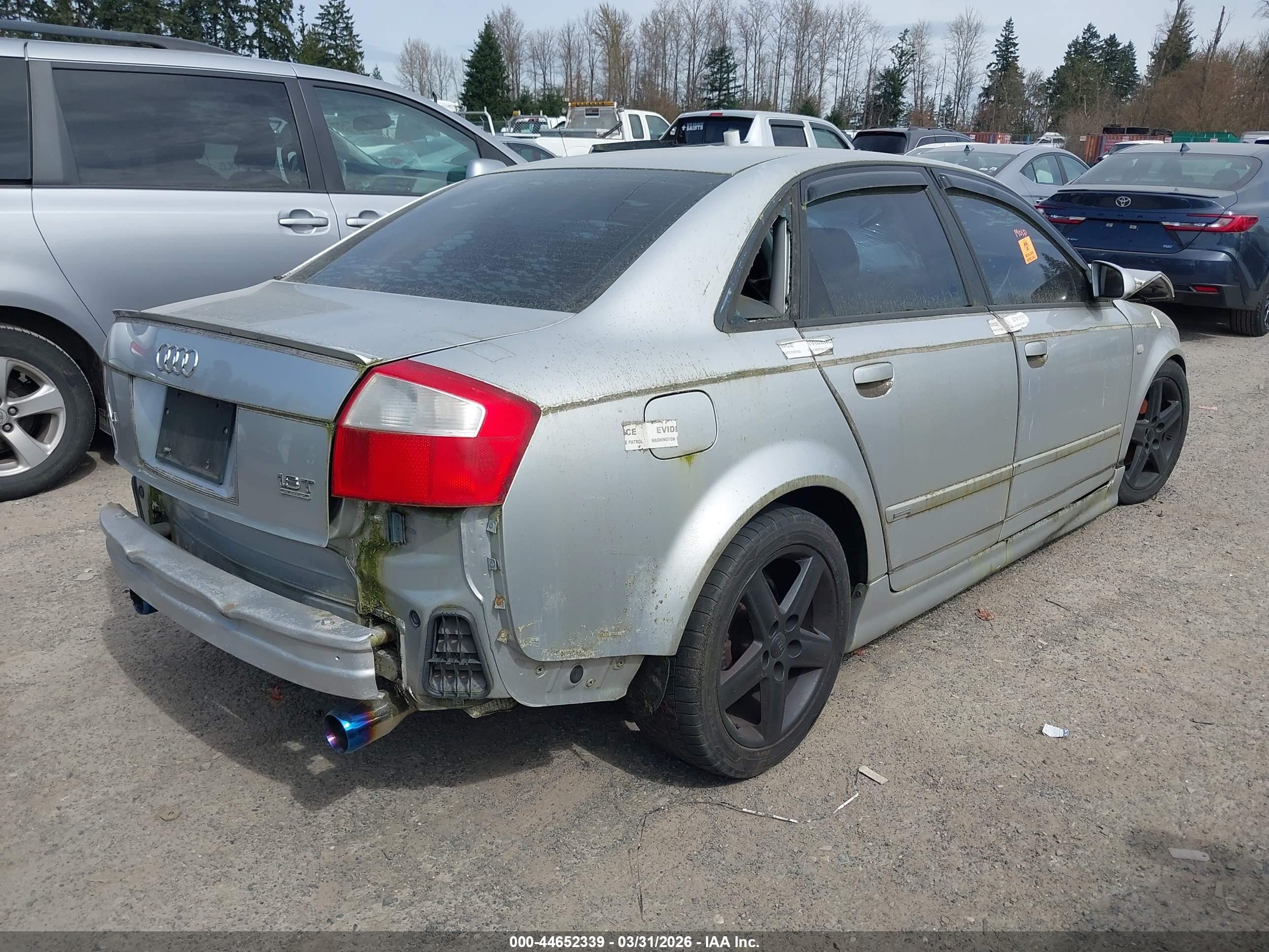 2002 Audi A4 1.8t Silver vin: WAULC68E52A313482