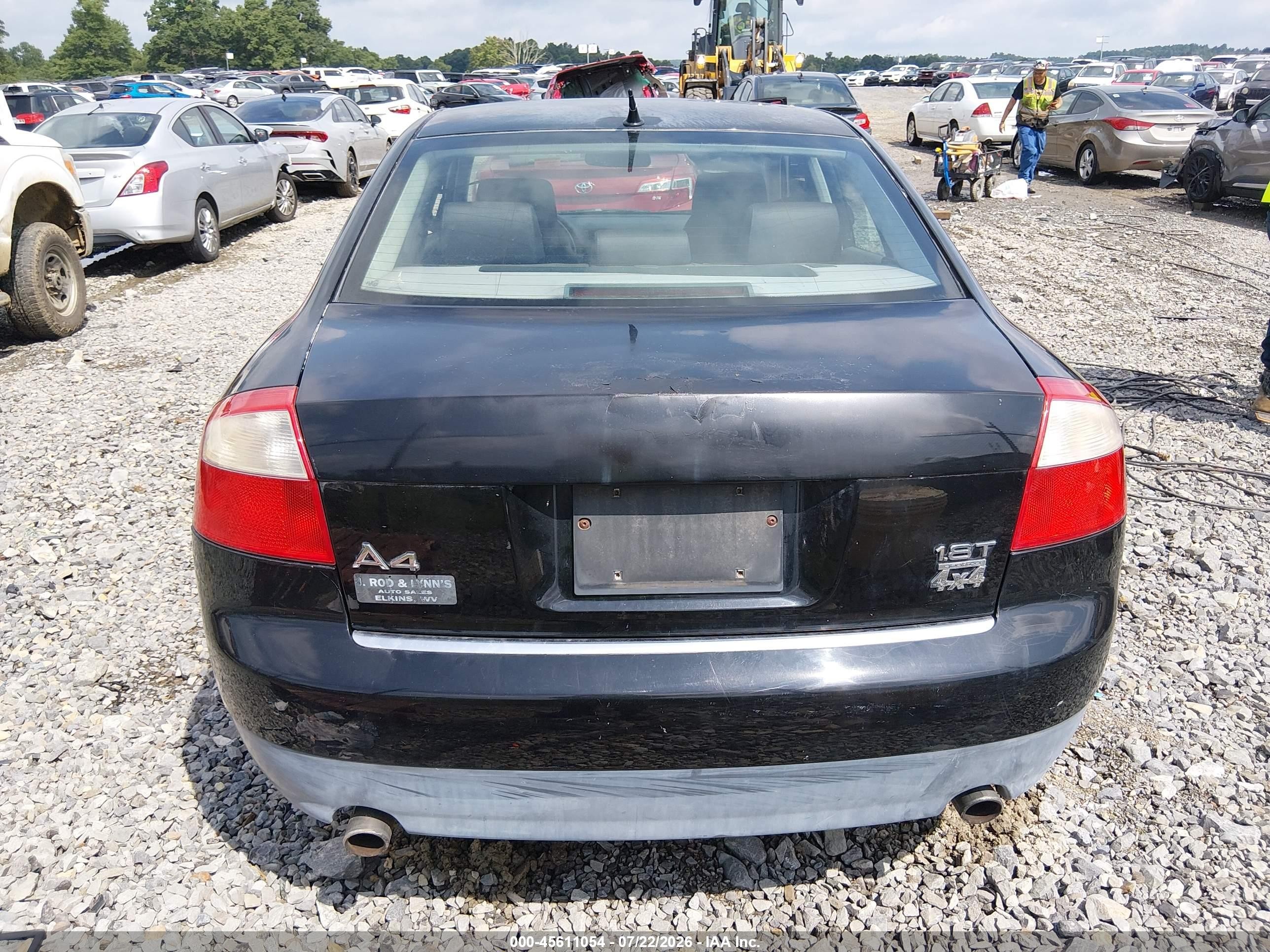2002 Audi A4 1.8t Black vin: WAULC68E82A110683