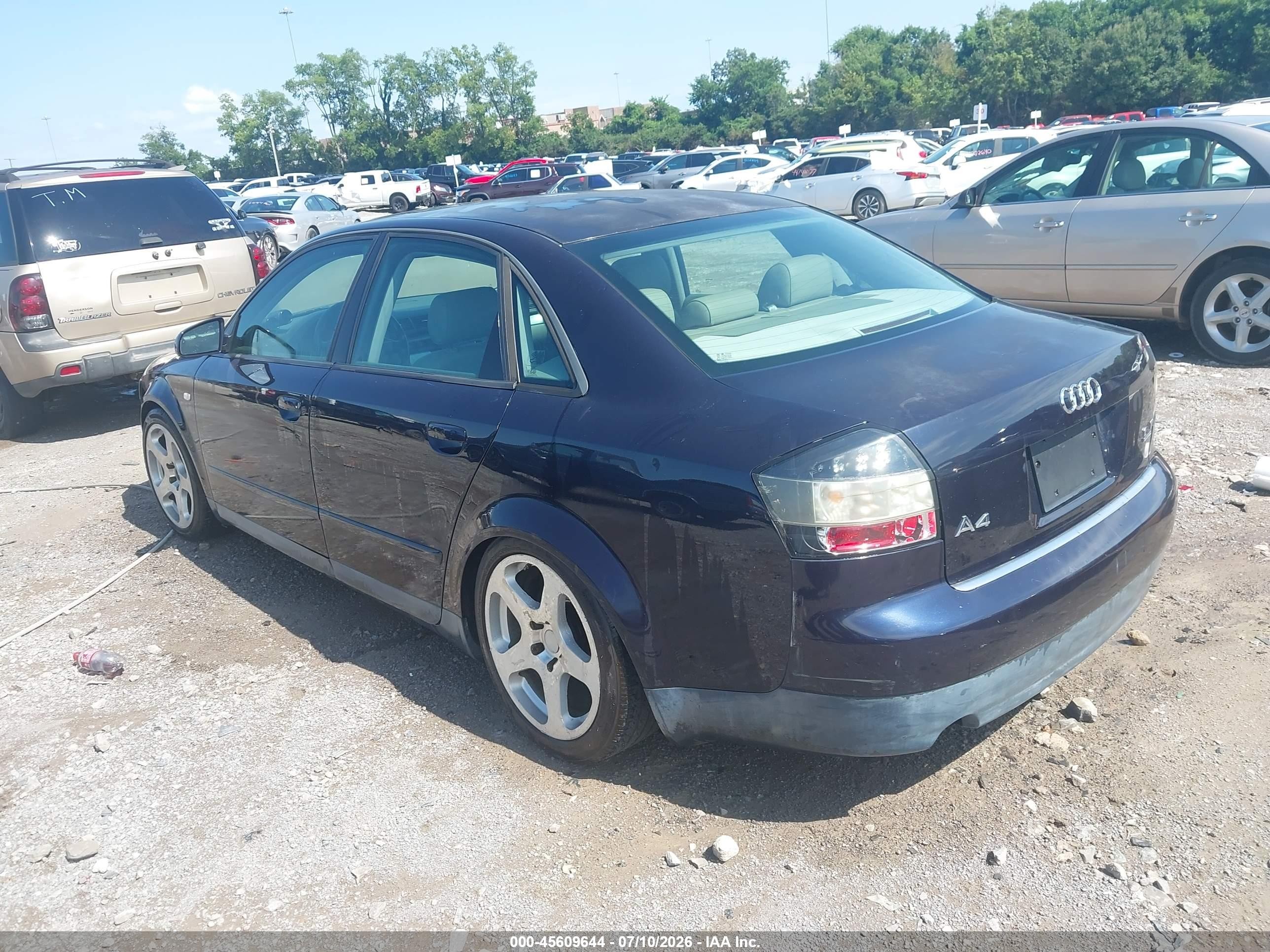 2002 Audi A4 1.8t Blue vin: WAULC68EX2A187734
