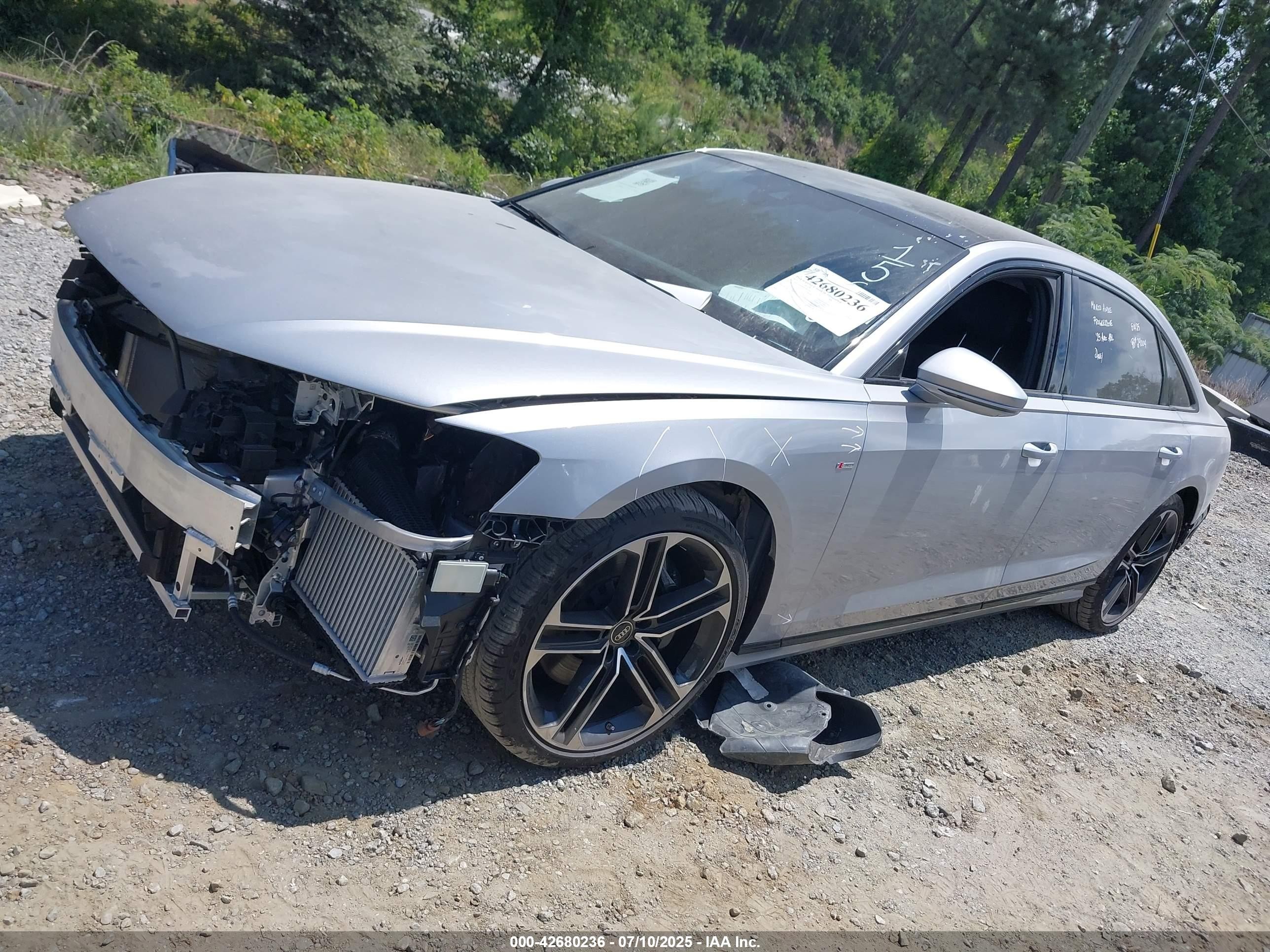 2025 Audi A8 L 55 Tfsi Quattro Tiptronic Серебряный vin: WAULDAF82SN001562