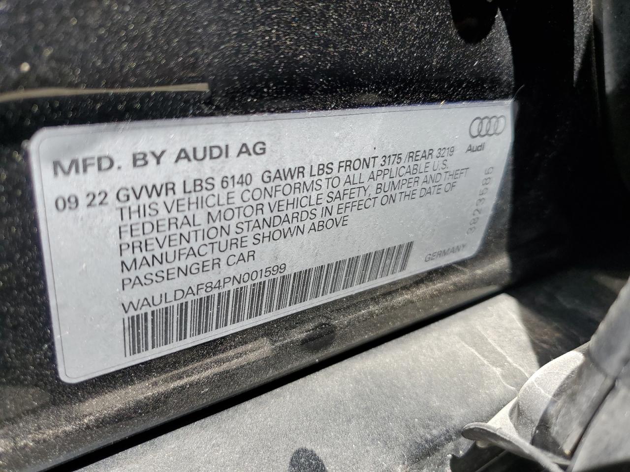 2023 Audi A8 L Black vin: WAULDAF84PN001599