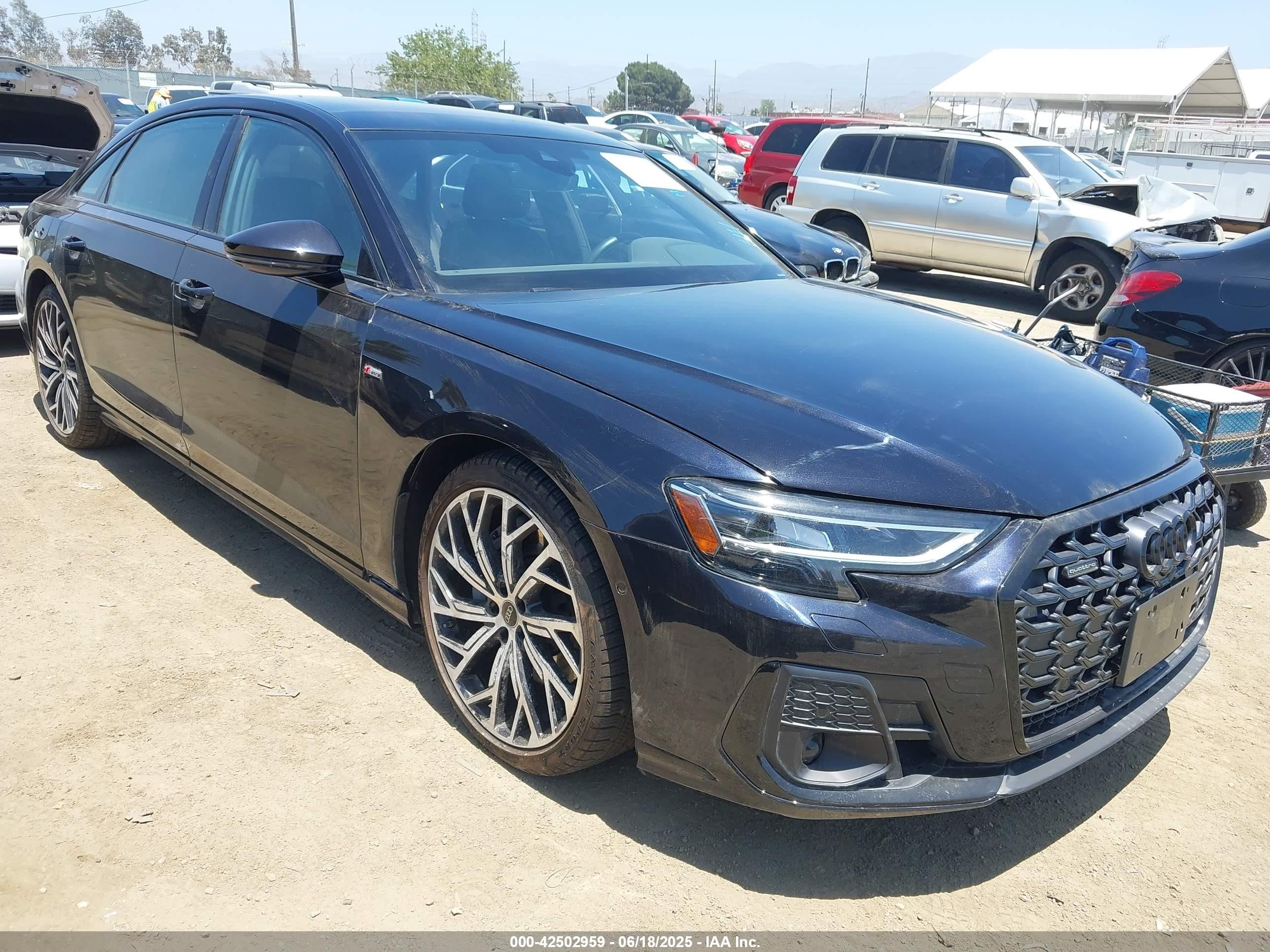 2024 Audi A8 L 55 Tfsi Quattro Tiptronic Black vin: WAULDAF89RN003075
