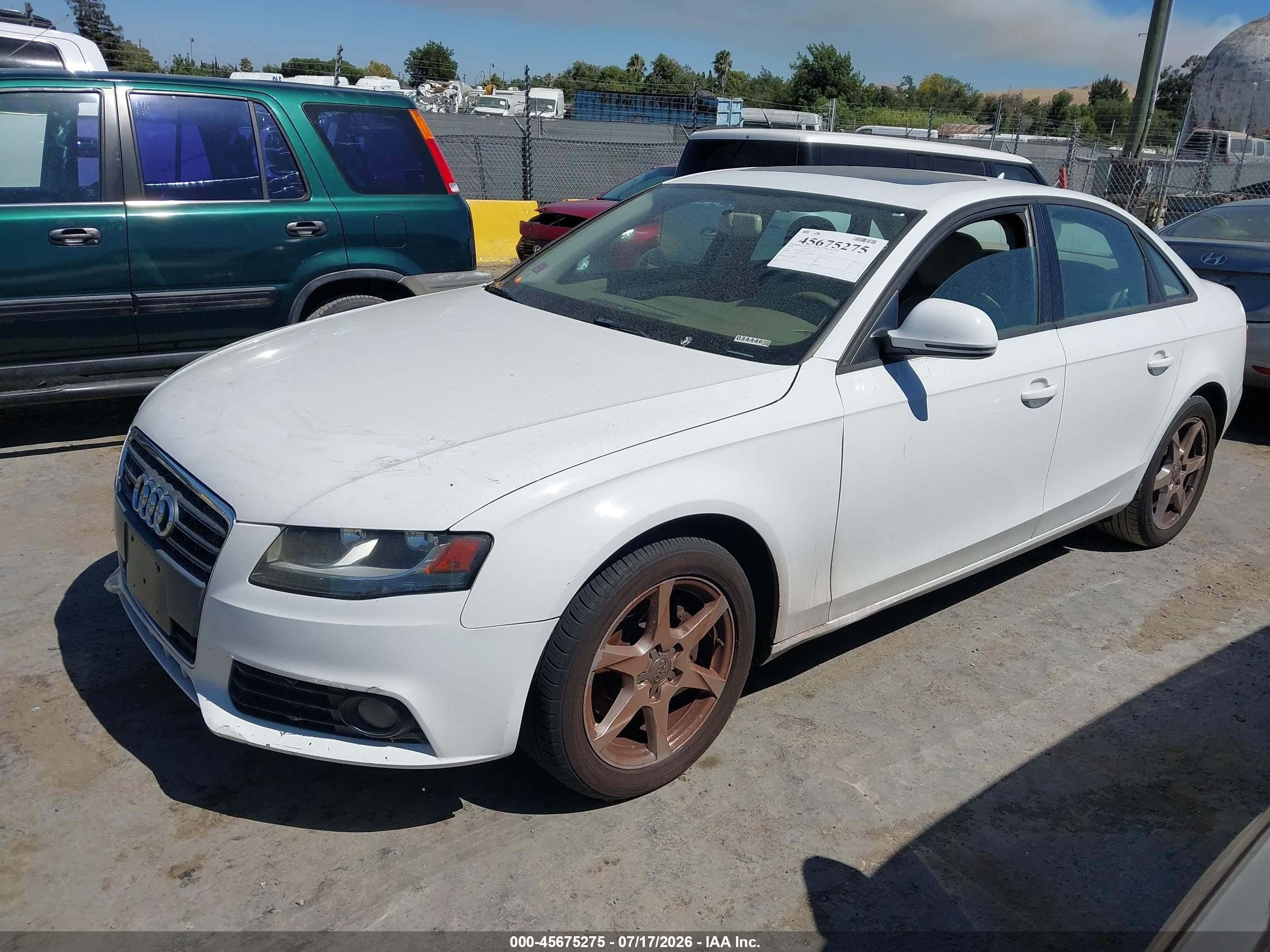 2009 Audi A4 2.0t Premium White vin: WAULF78K09N034446