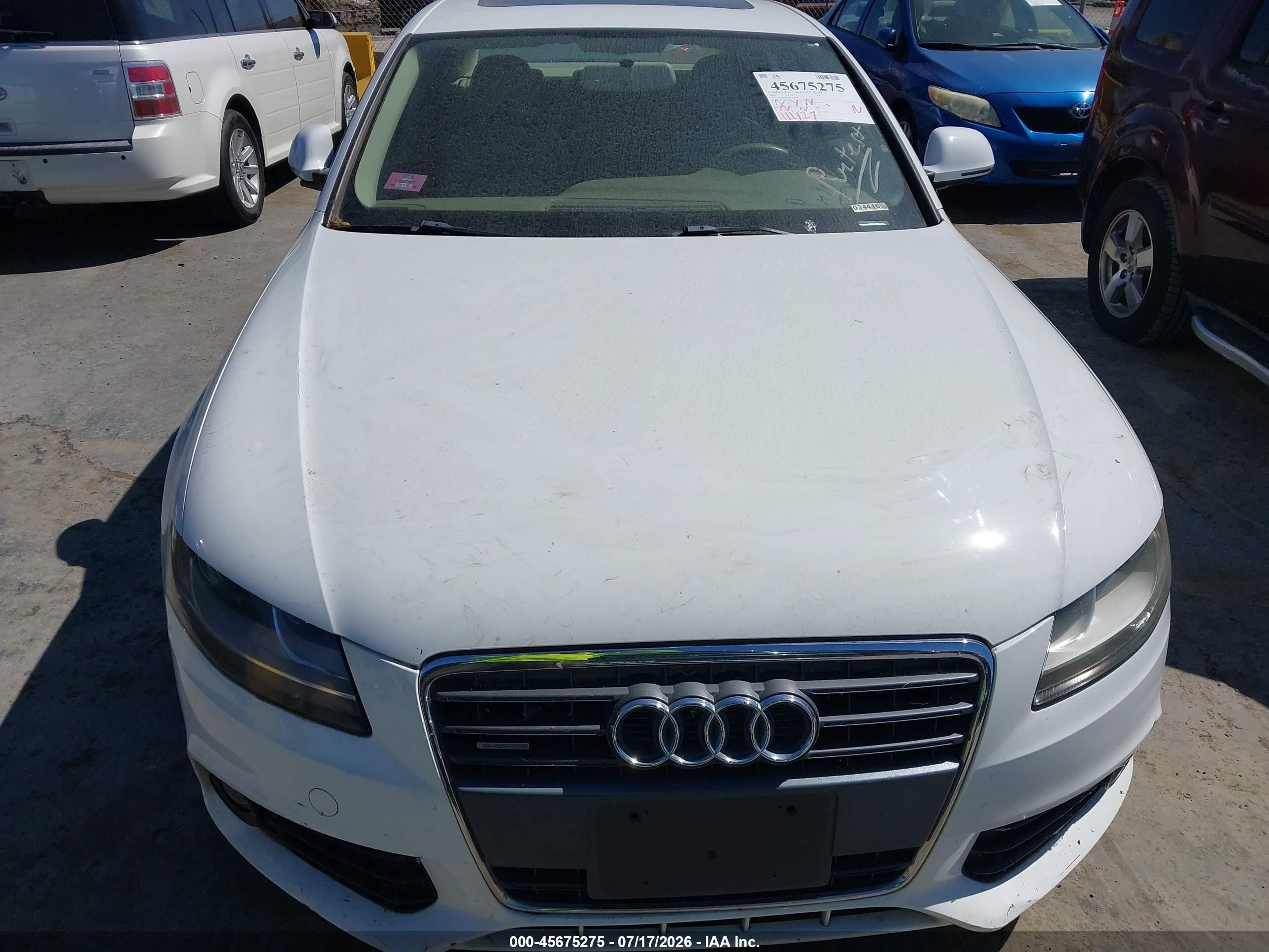 2009 Audi A4 2.0t Premium White vin: WAULF78K09N034446