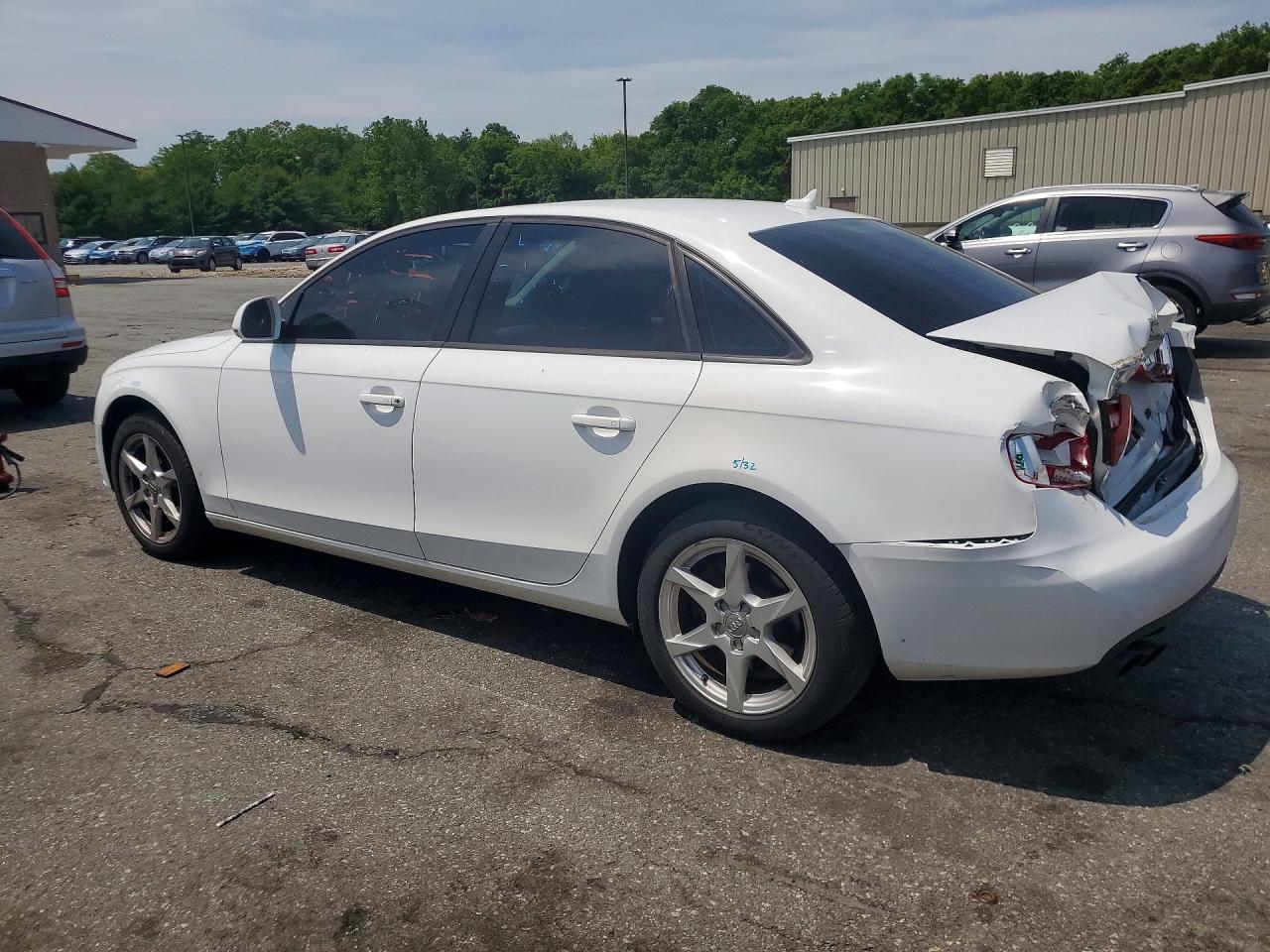 2009 Audi A4 2.0t Quattro White vin: WAULF78K39N037454