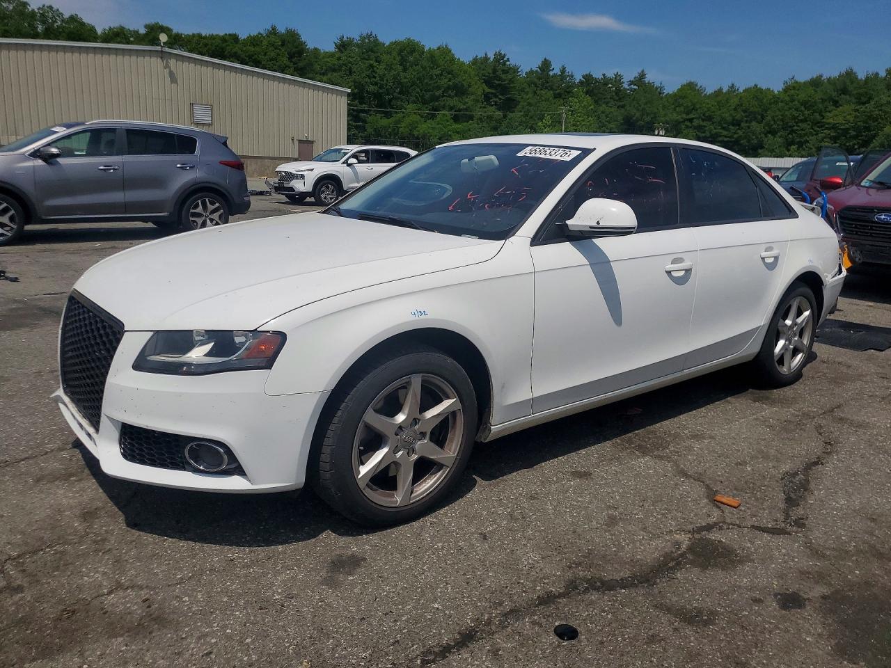 2009 Audi A4 2.0t Quattro White vin: WAULF78K39N037454