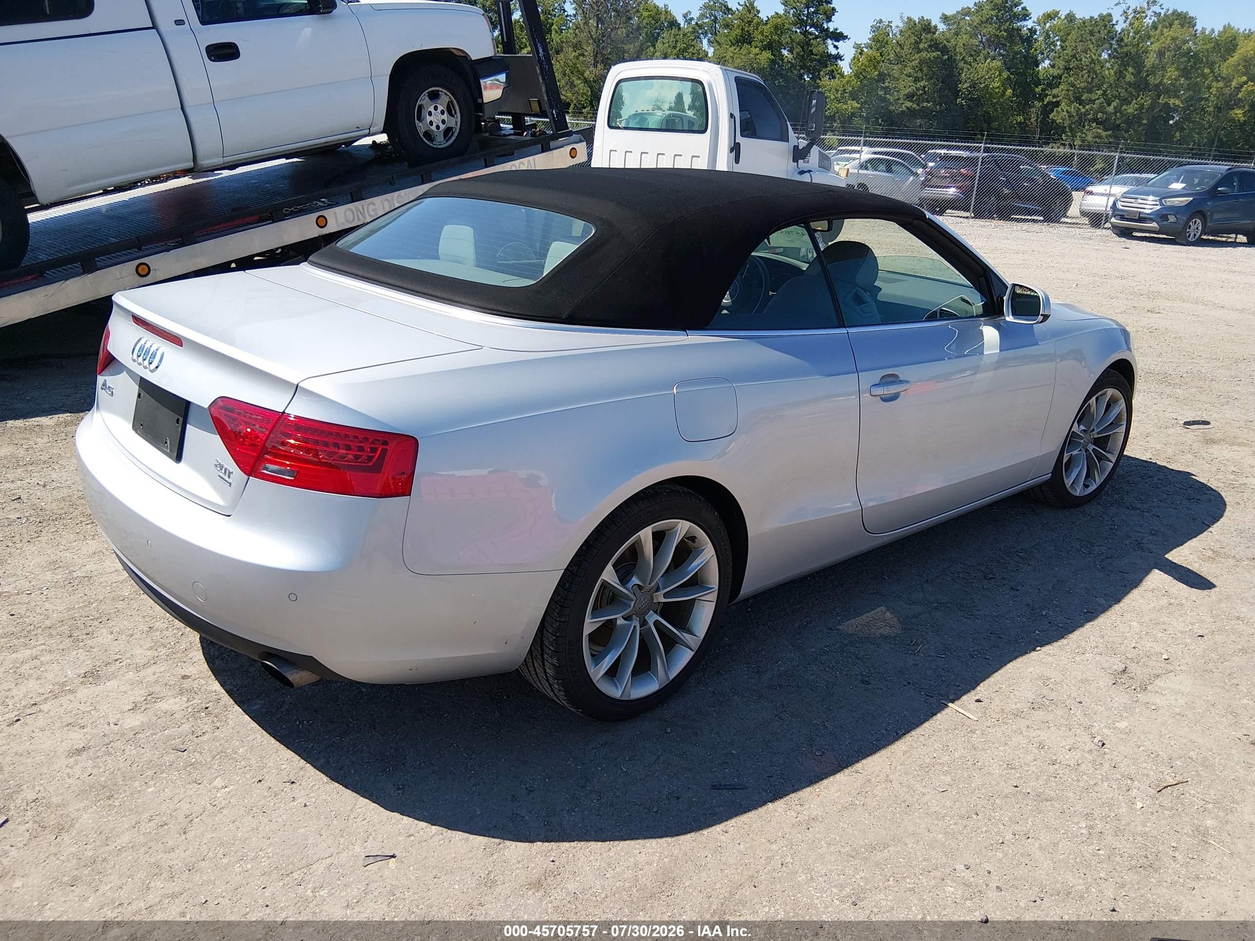 2013 Audi A5 2.0t Premium Серебряный vin: WAULFAFH0DN008295