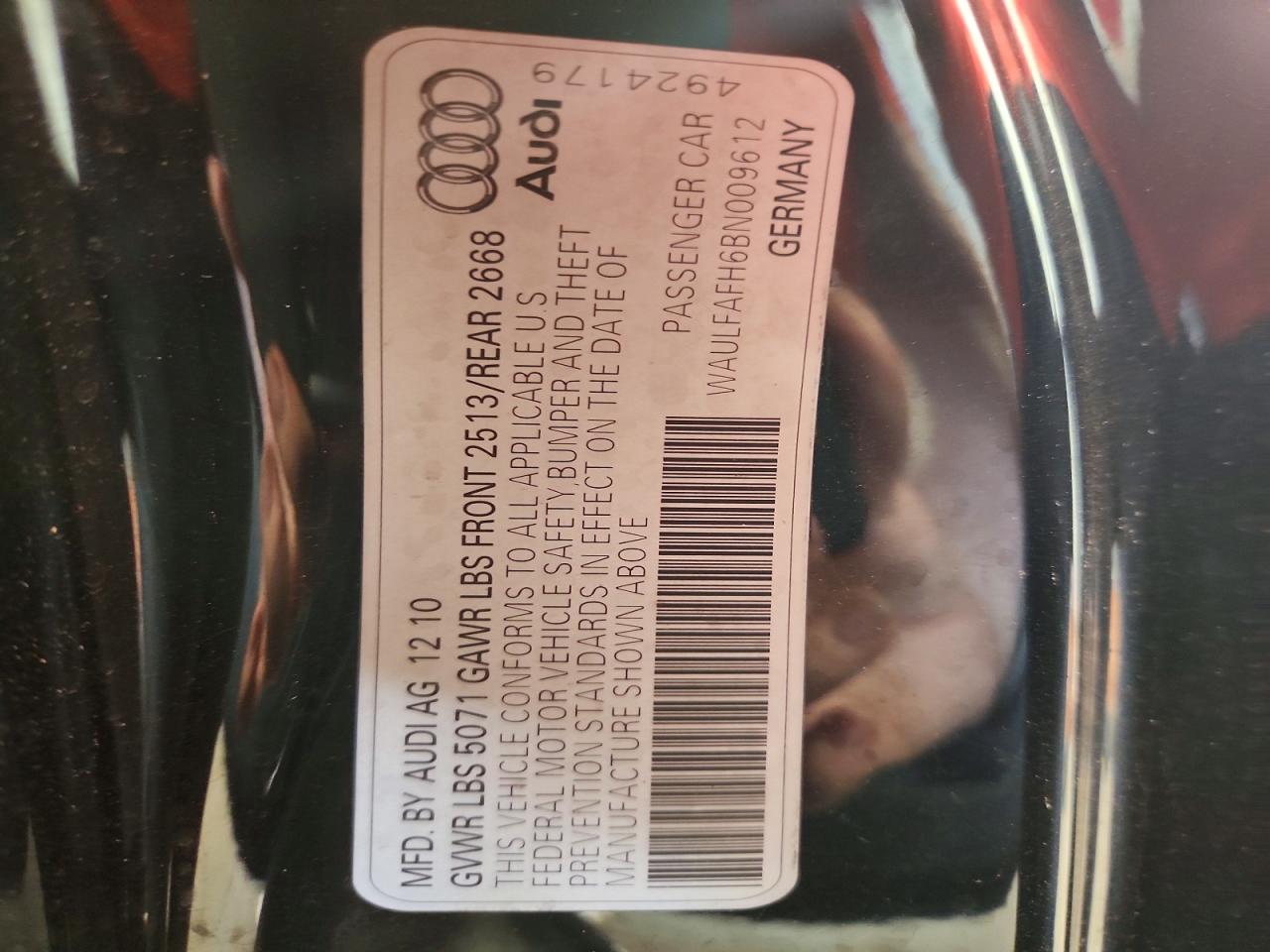 2011 Audi A5 Premium Plus Black vin: WAULFAFH6BN009612