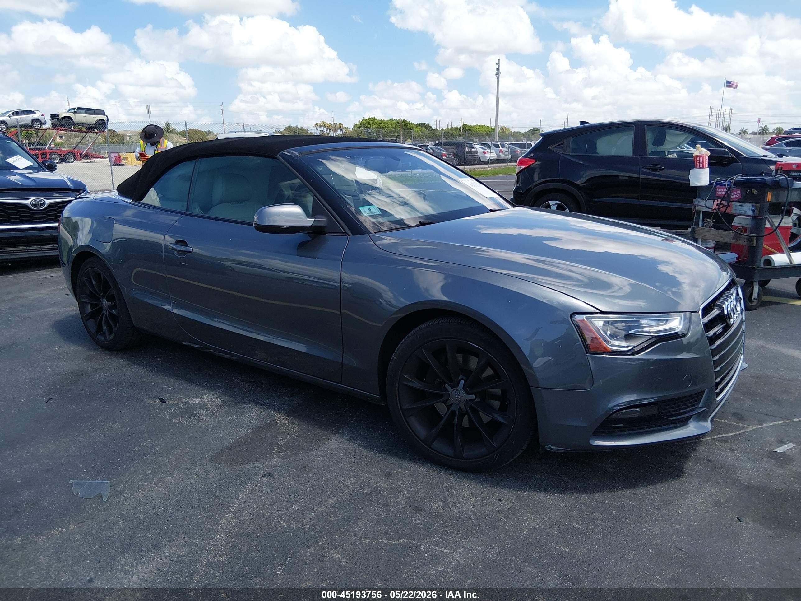 2013 Audi A5 2.0t Premium Серый vin: WAULFAFHXDN013178