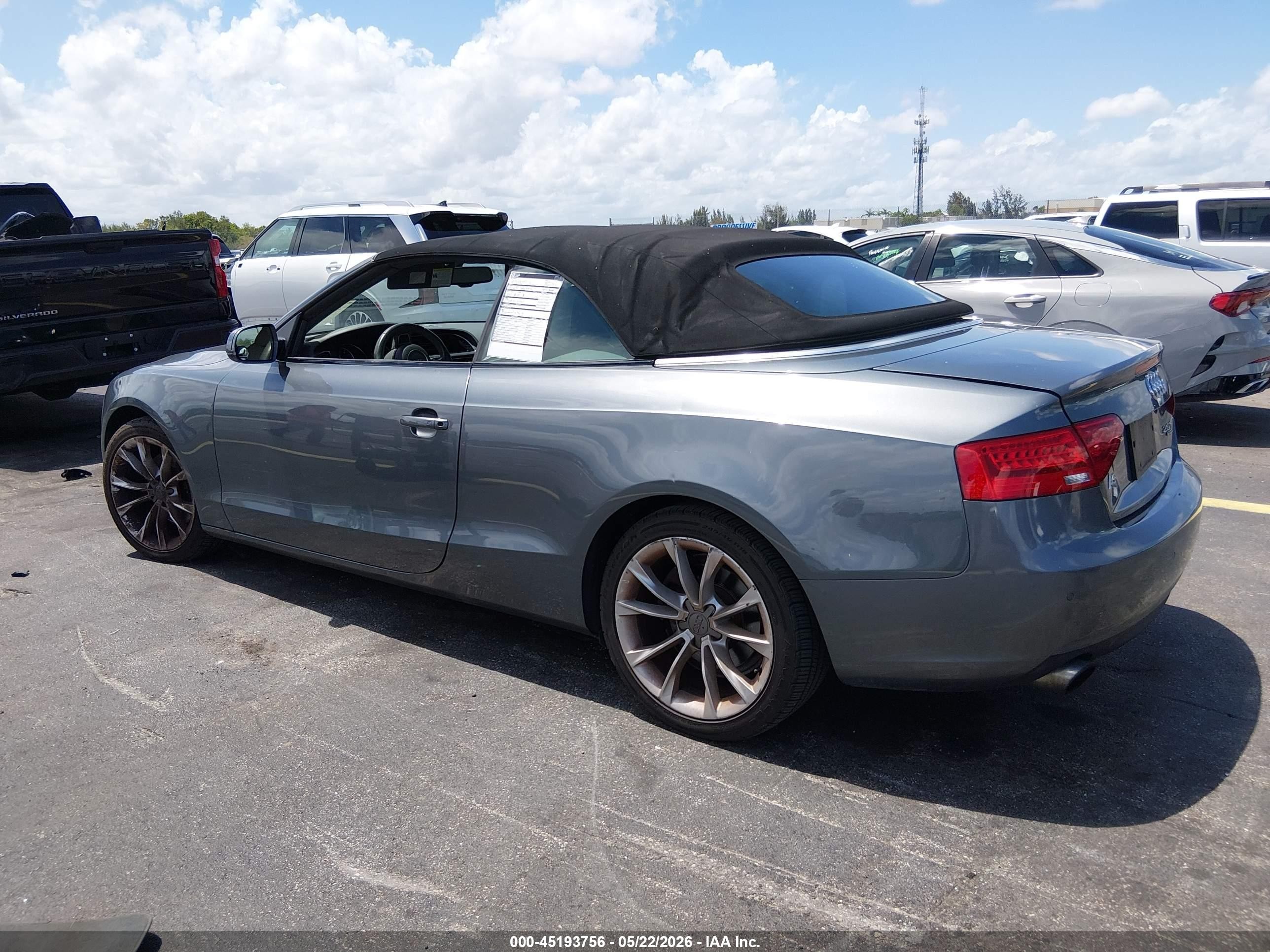2013 Audi A5 2.0t Premium Gray vin: WAULFAFHXDN013178