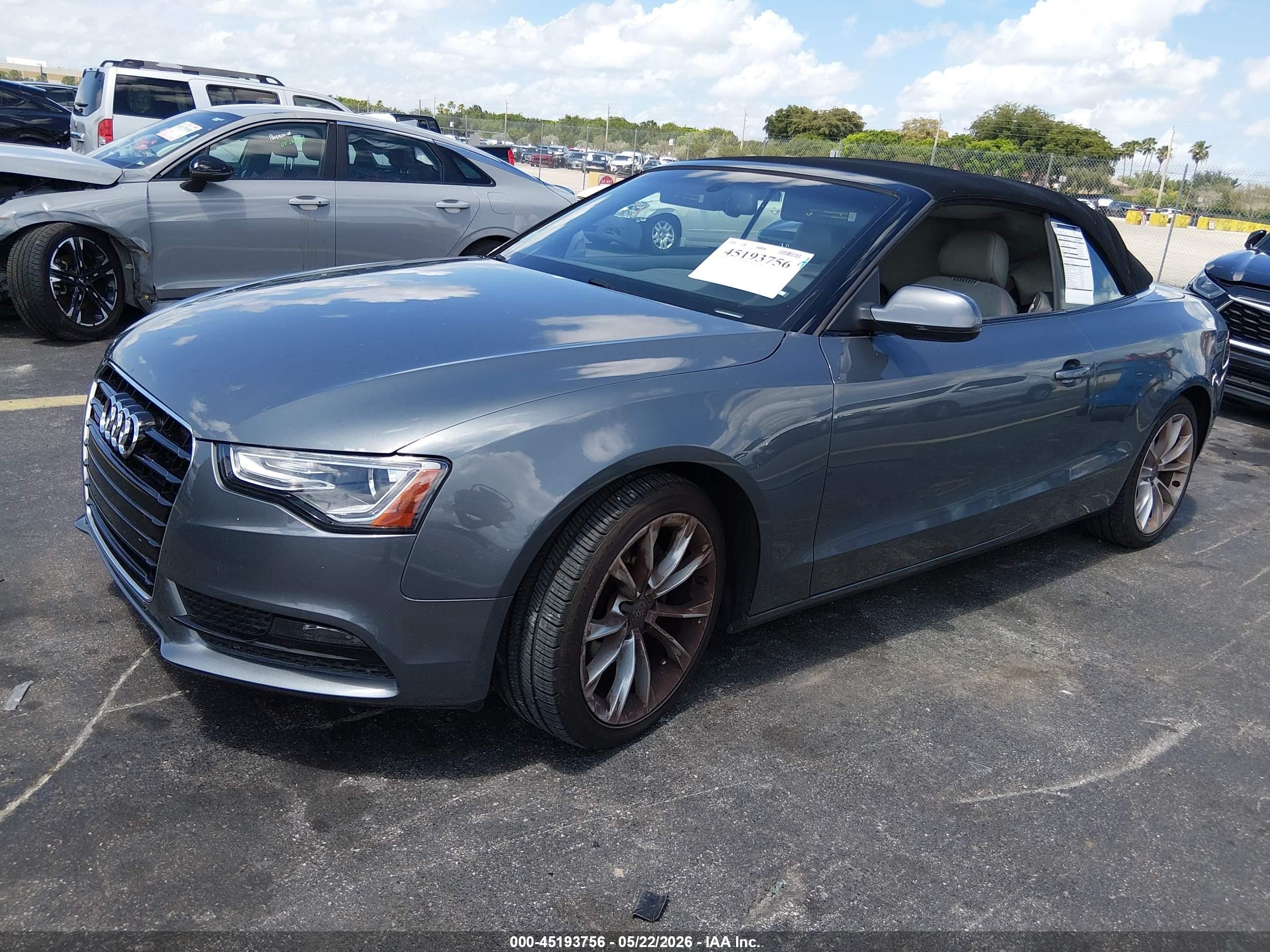 2013 Audi A5 2.0t Premium Gray vin: WAULFAFHXDN013178