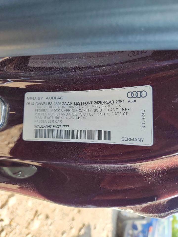 2014 Audi A5 Premium Plus Burgundy vin: WAULFAFR1EA071777