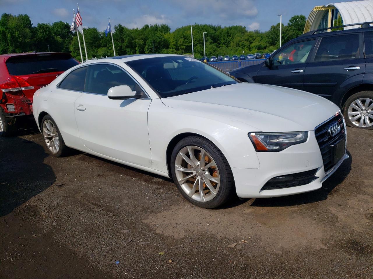 2013 Audi A5 Premium Plus White vin: WAULFAFR2DA053495