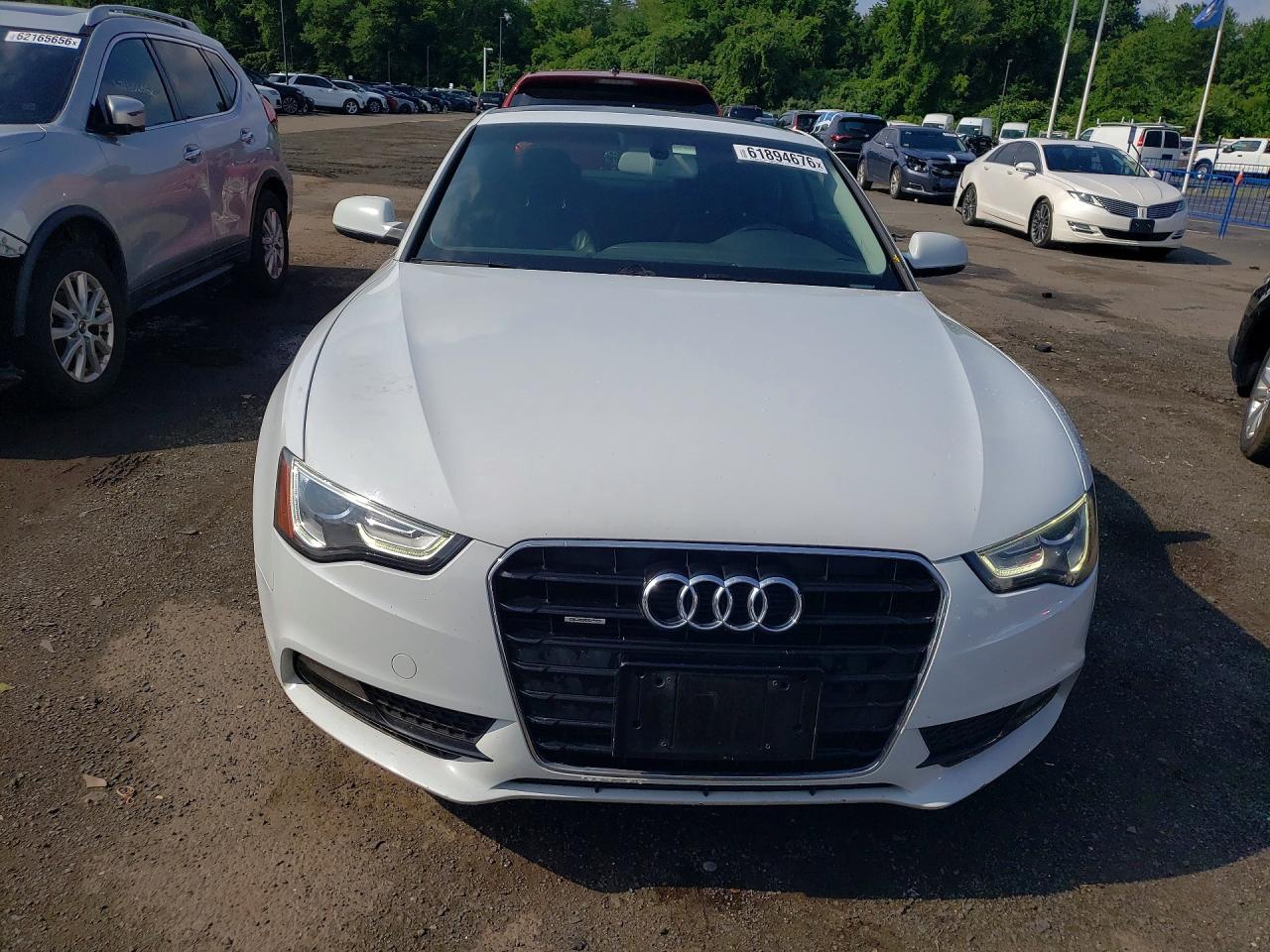 2013 Audi A5 Premium Plus White vin: WAULFAFR2DA053495