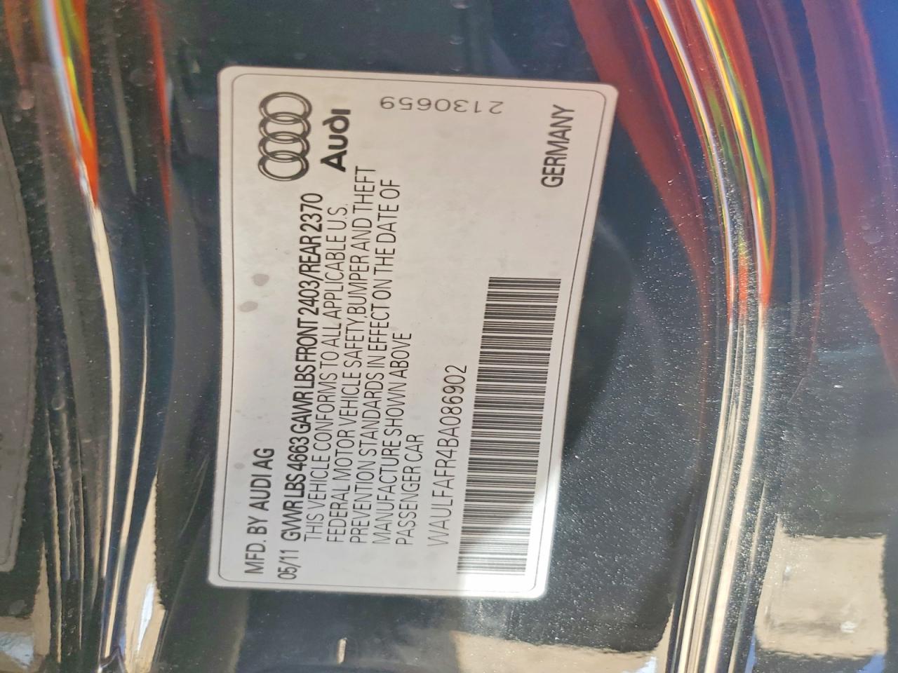 2011 Audi A5 Premium Plus Black vin: WAULFAFR4BA086902