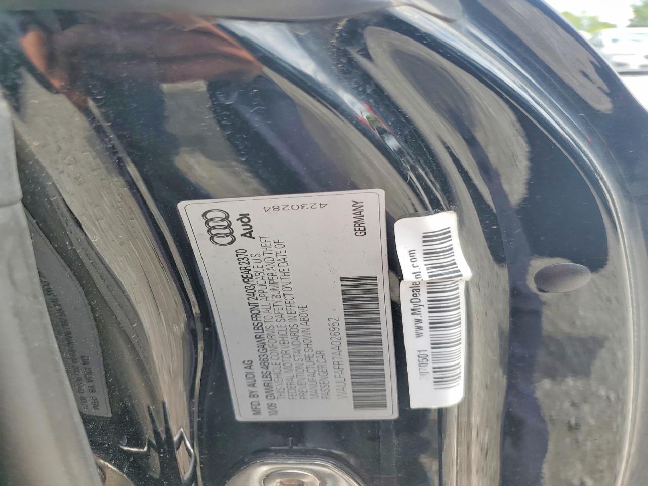 2010 Audi A5 Premium Plus Черный vin: WAULFAFR7AA026952