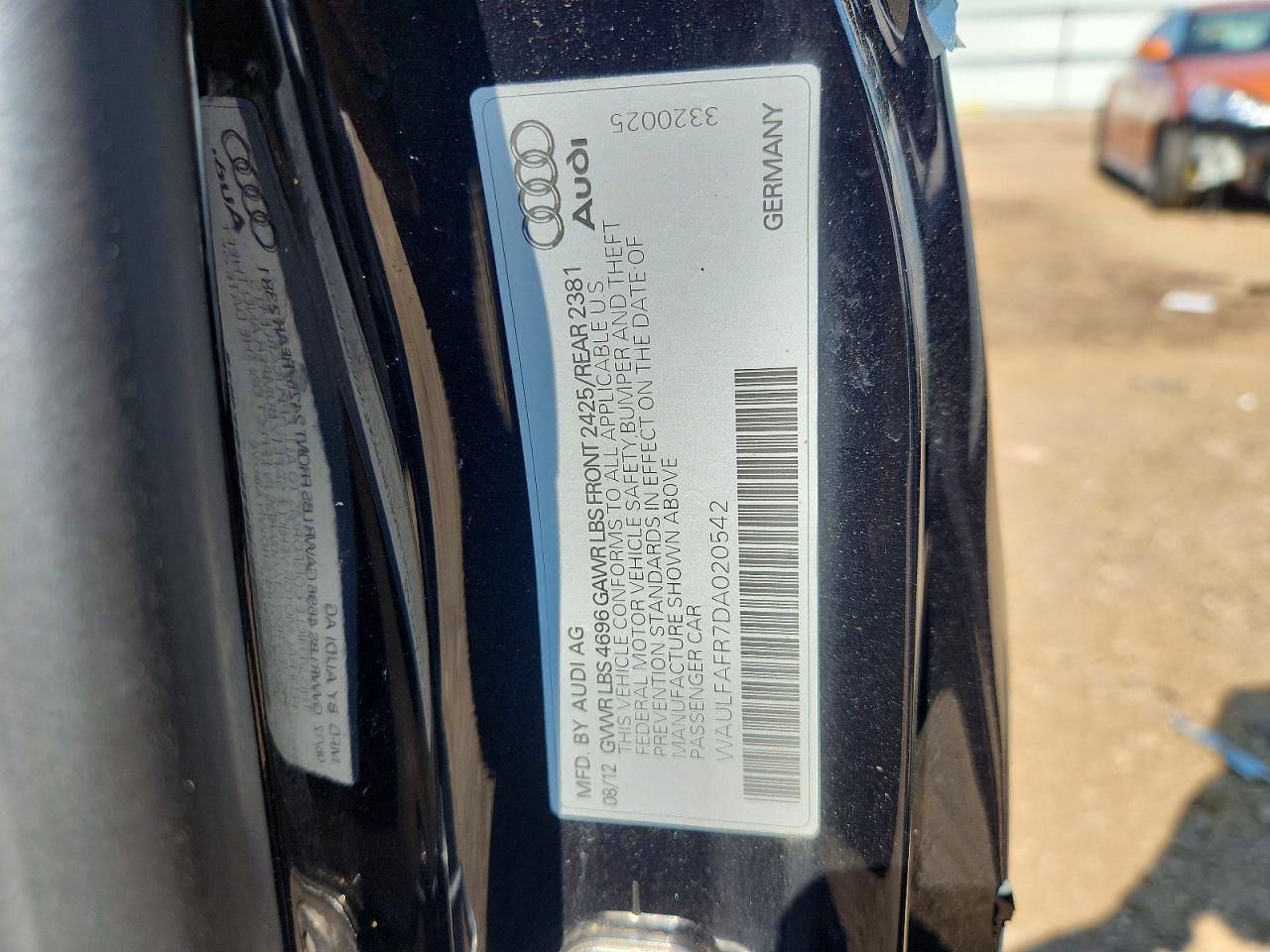 2013 Audi A5 Premium Plus Black vin: WAULFAFR7DA020542