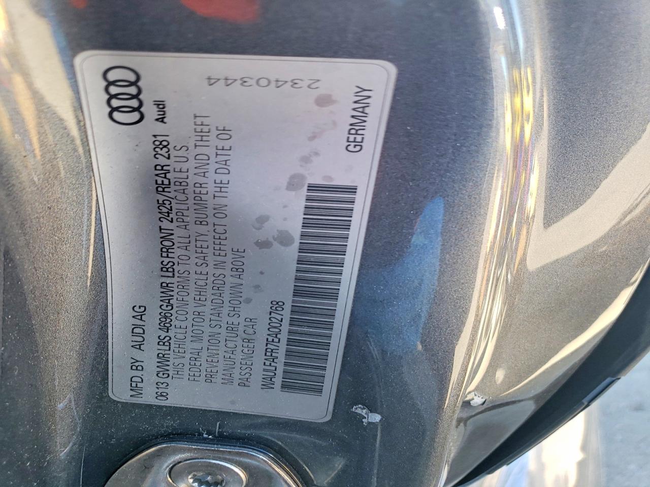 2014 Audi A5 Premium Plus Charcoal vin: WAULFAFR7EA002768