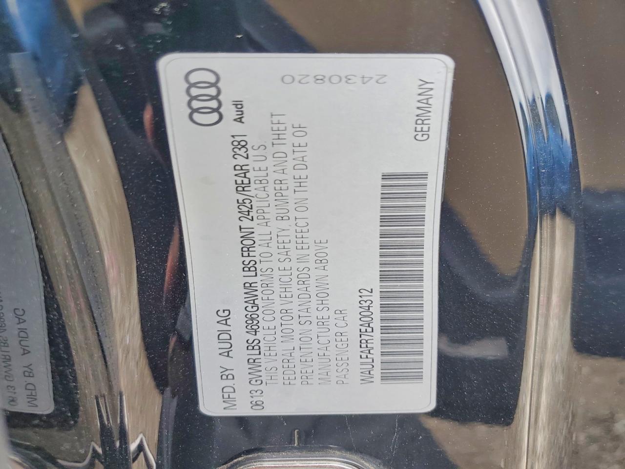 2014 Audi A5 Premium Plus Black vin: WAULFAFR7EA004312
