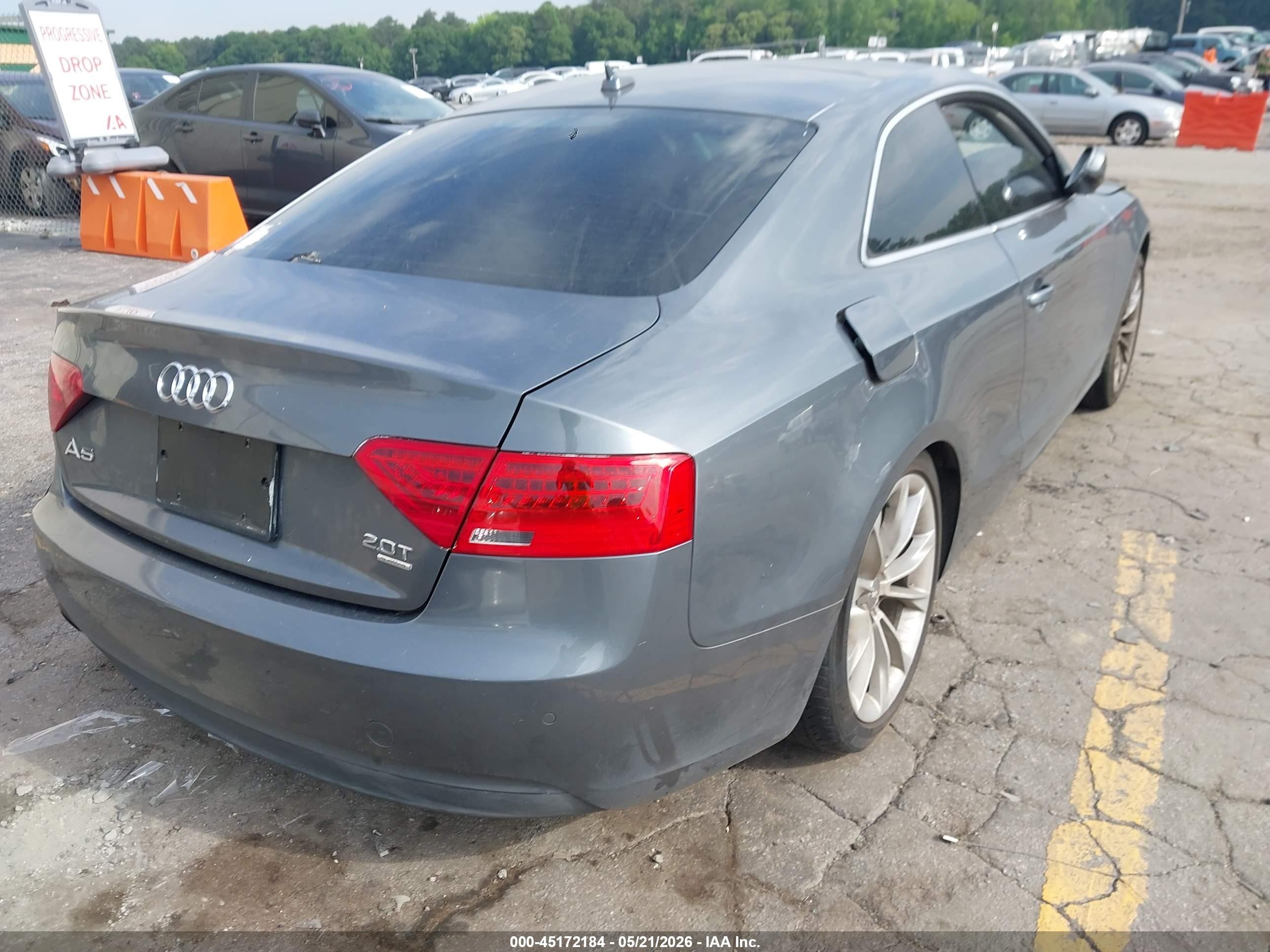 2013 Audi A5 2.0t Premium Gray vin: WAULFAFR8DA002311