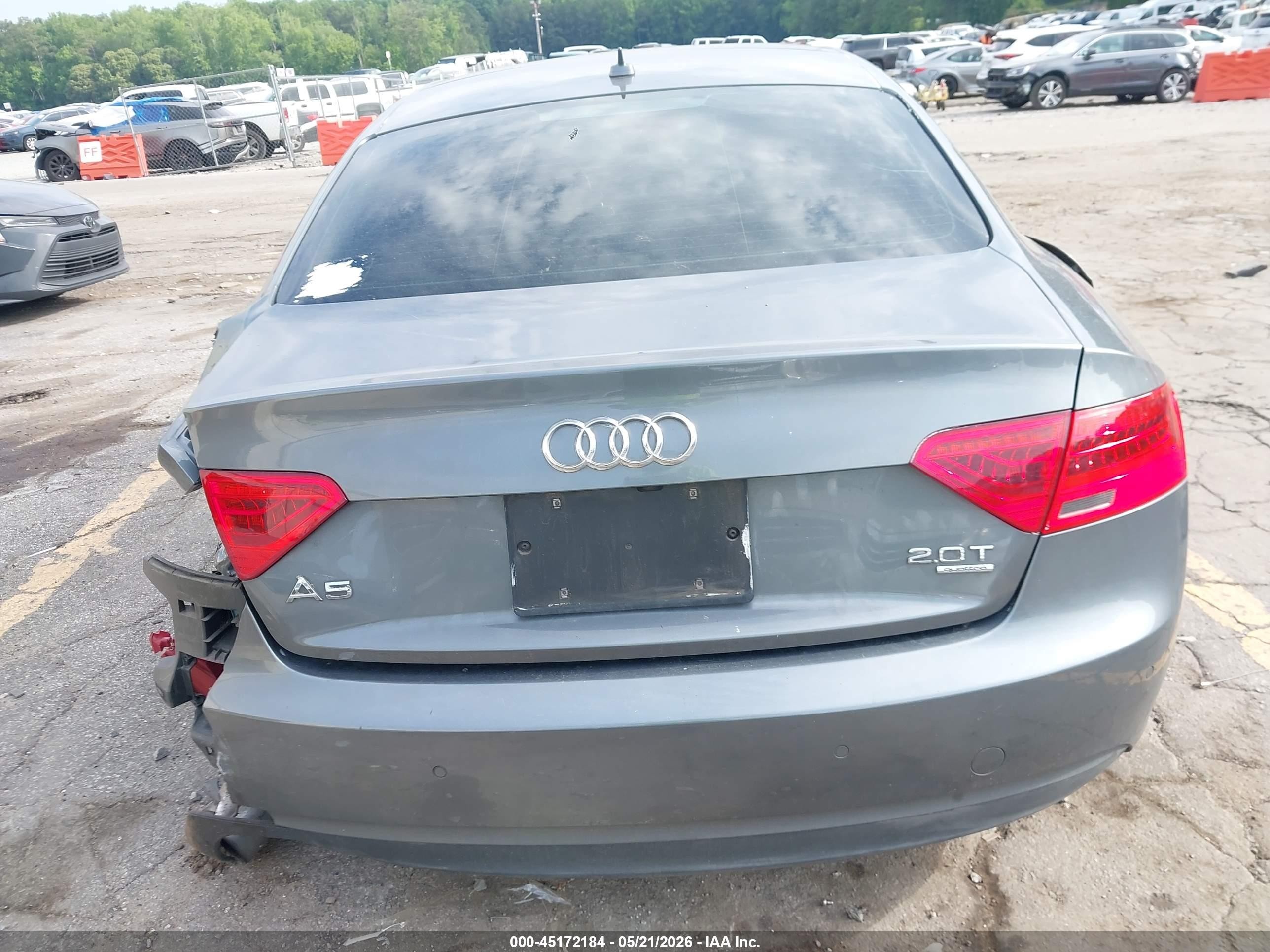 2013 Audi A5 2.0t Premium Gray vin: WAULFAFR8DA002311