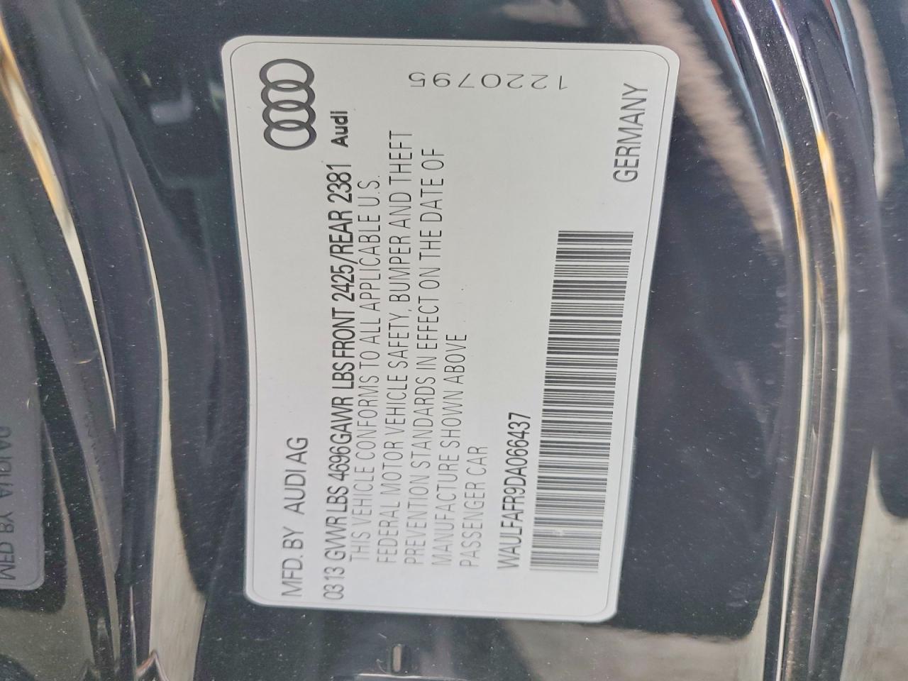 2013 Audi A5 Premium Plus Black vin: WAULFAFR9DA066437