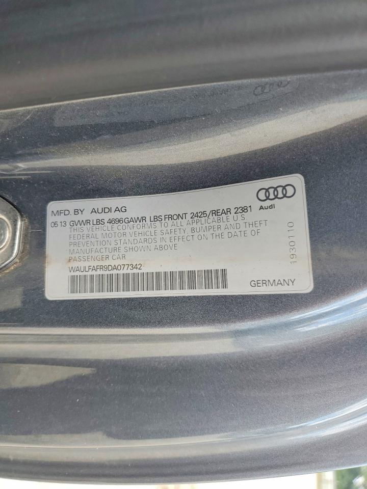 2013 Audi A5 Premium Plus Gray vin: WAULFAFR9DA077342