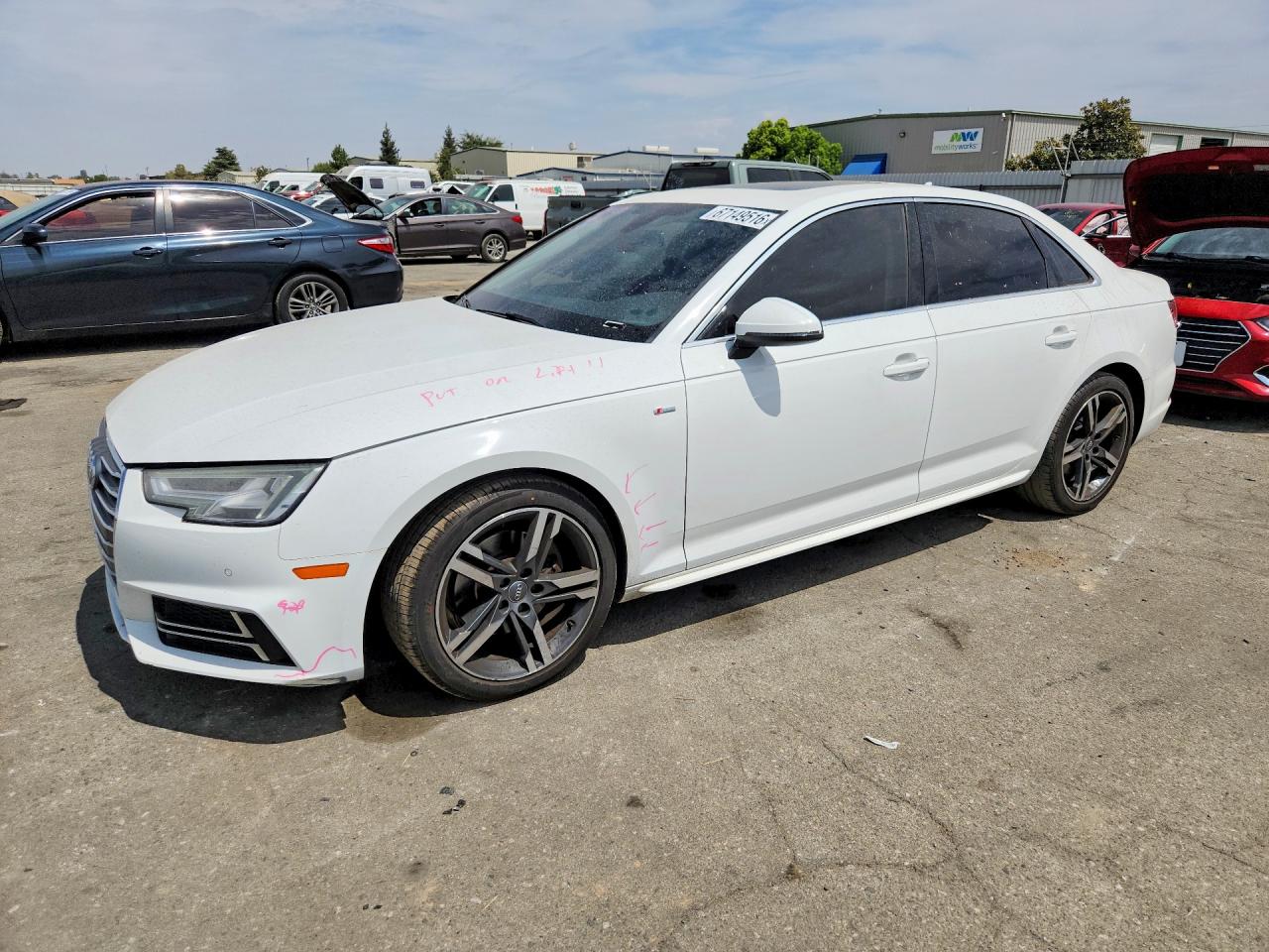 2018 Audi A4 Premium Plus White vin: WAULMAF47JA093741