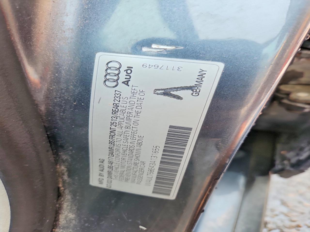 2003 Audi A4 3.0 Quattro Синий vin: WAULT58E43A131655