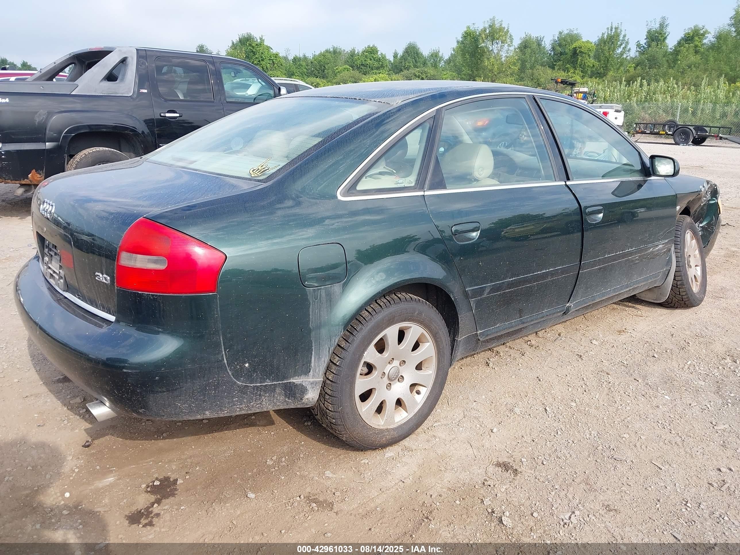 2002 Audi A6 3.0l Green vin: WAULT64B52N073029