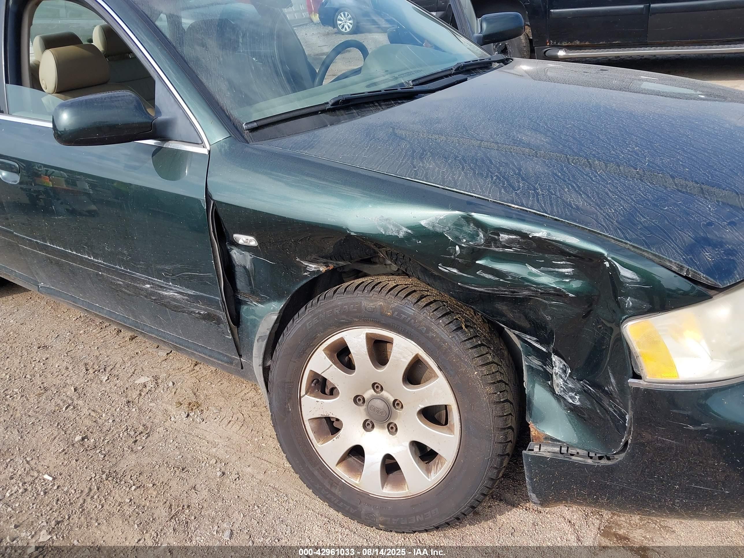 2002 Audi A6 3.0l Green vin: WAULT64B52N073029
