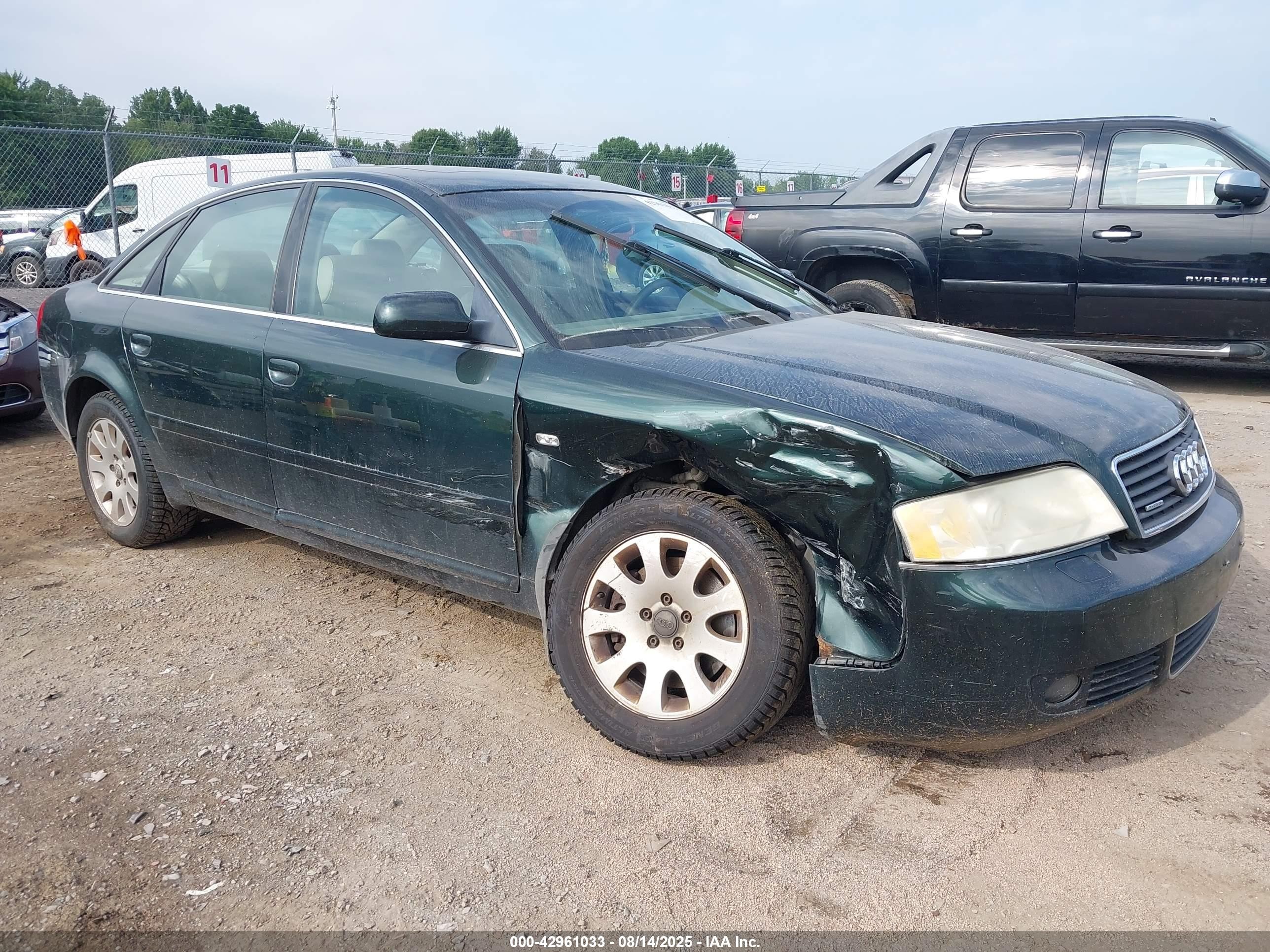 2002 Audi A6 3.0l Green vin: WAULT64B52N073029