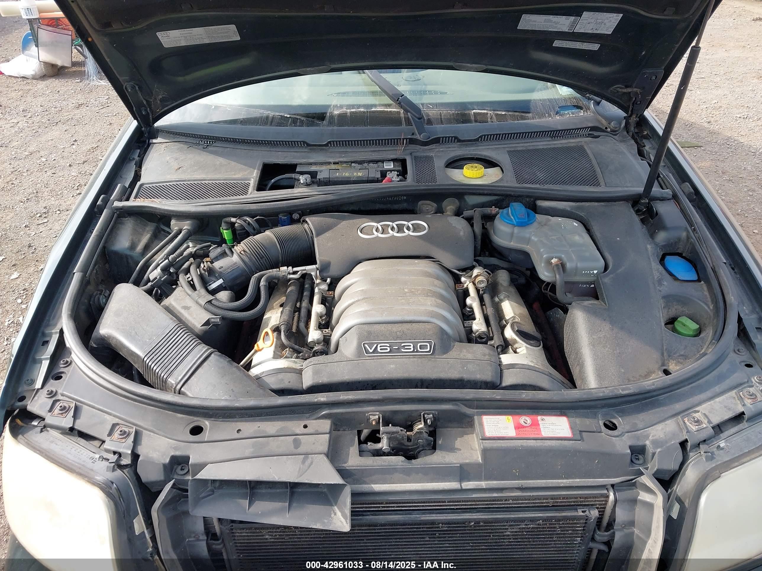 2002 Audi A6 3.0l Green vin: WAULT64B52N073029