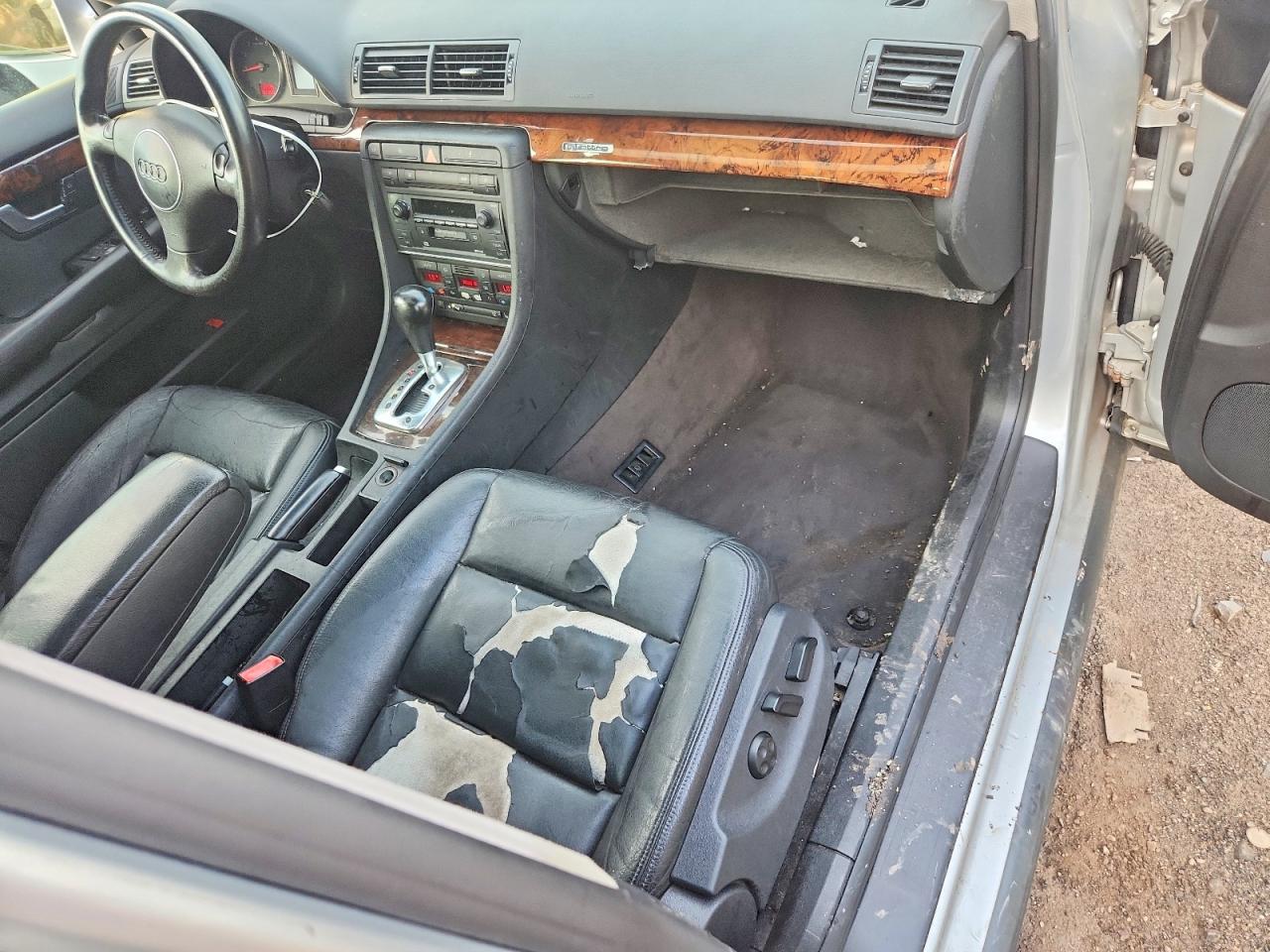2002 Audi A4 3.0 Quattro Silver vin: WAULT68E02A176192