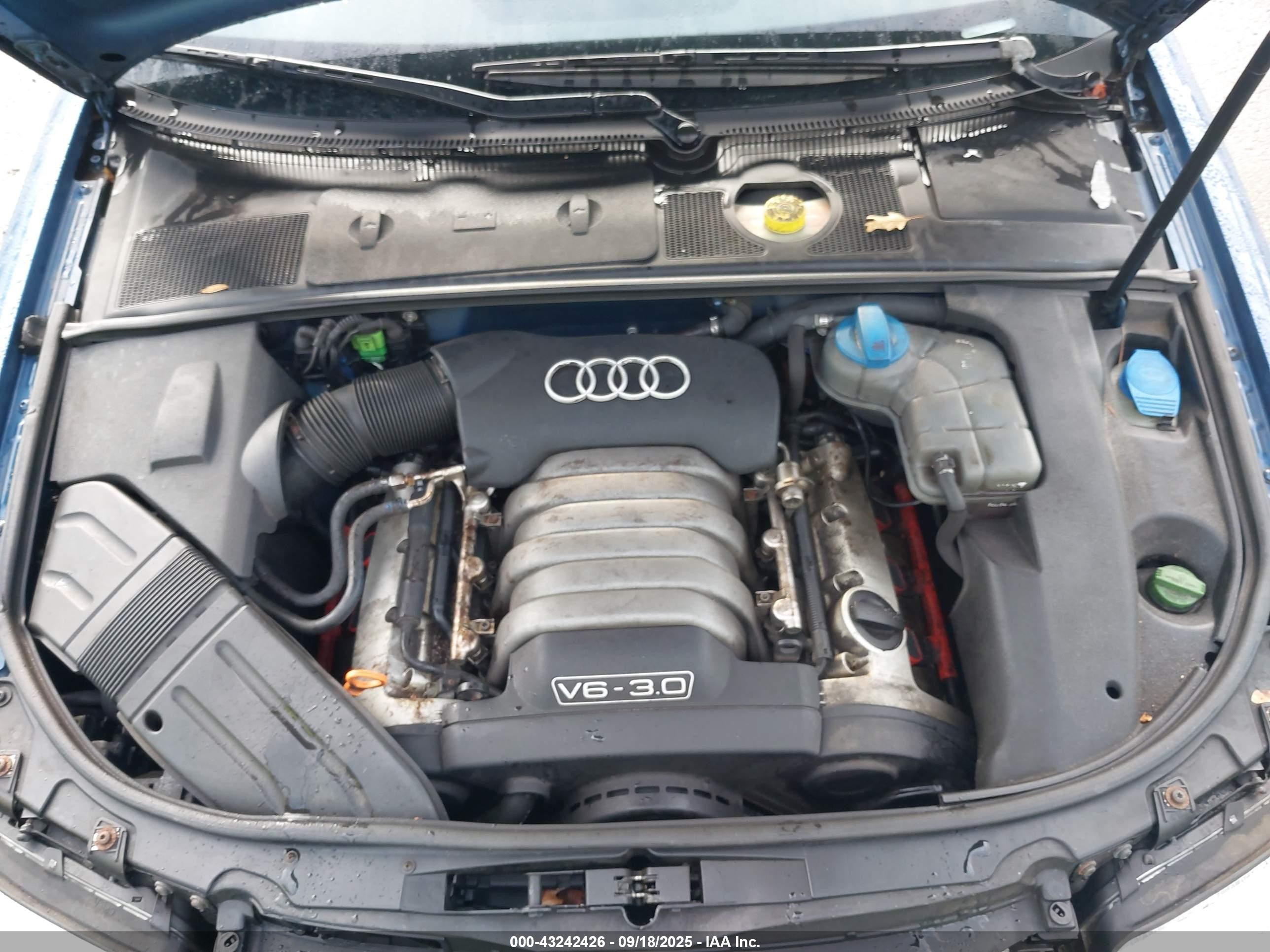 2002 Audi A4 3.0 Blue vin: WAULT68E02A240733