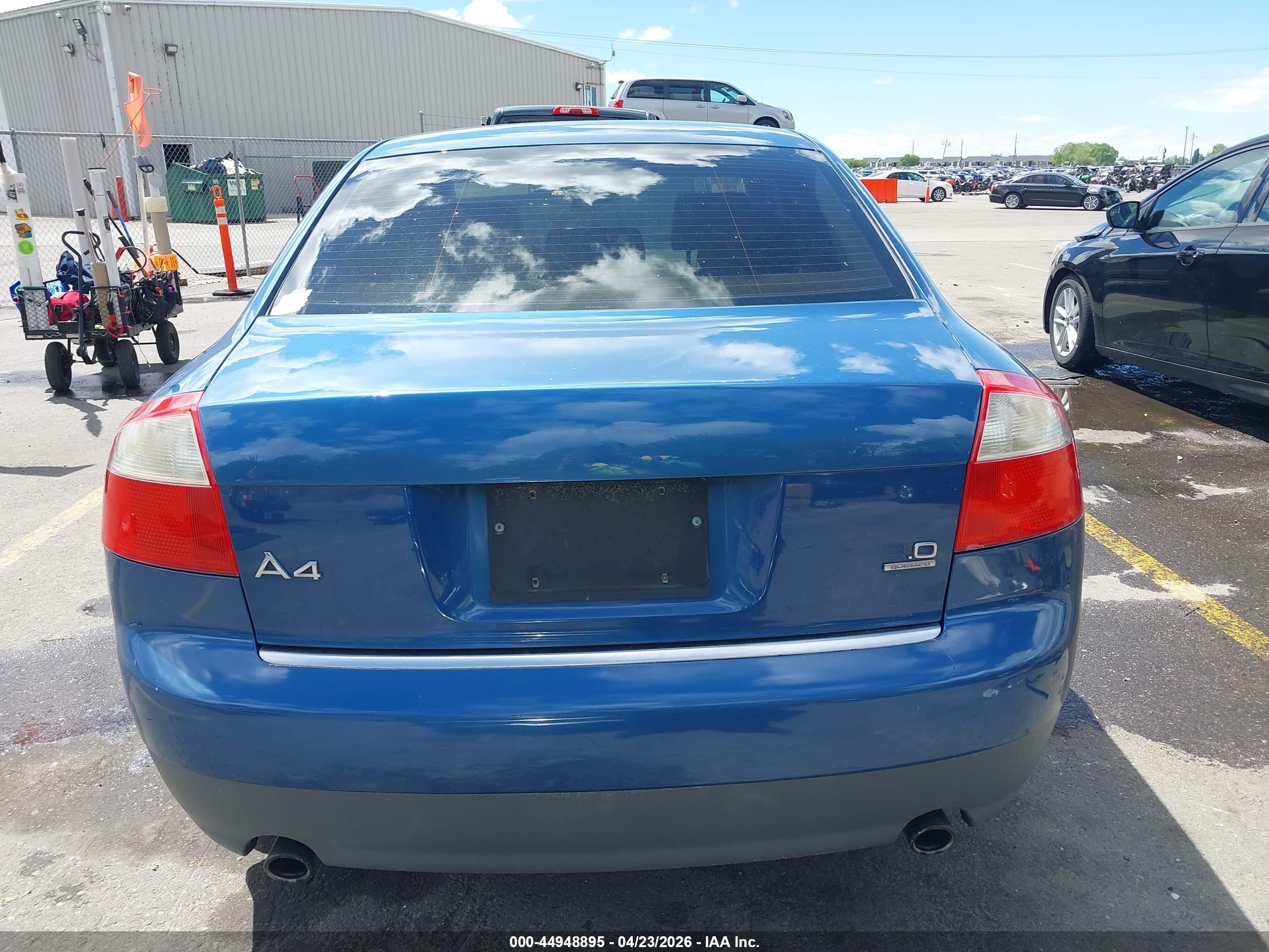 2002 Audi A4 3.0 Blue vin: WAULT68E02A263896