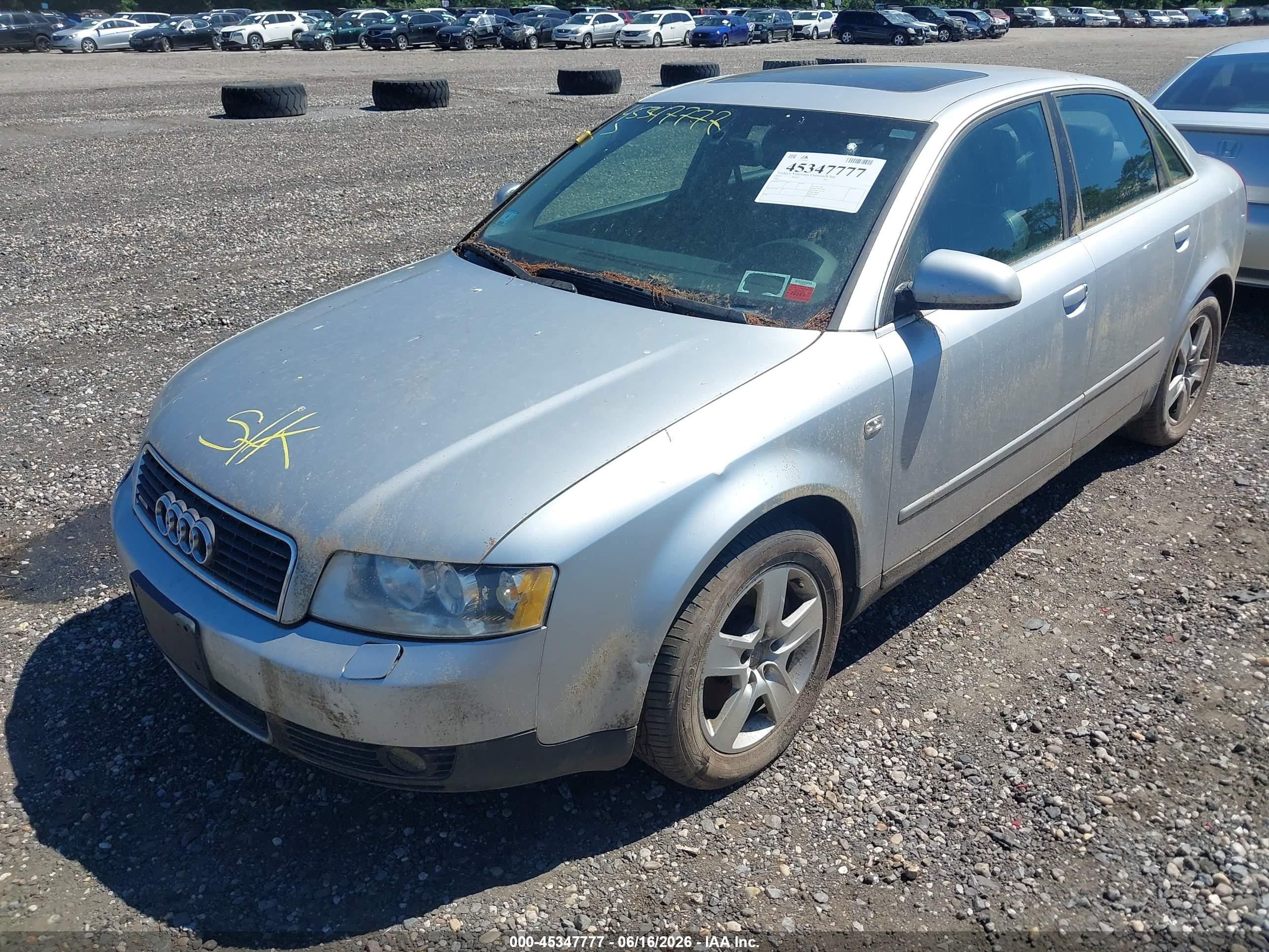 2003 Audi A4 3.0 Серебряный vin: WAULT68E03A290033