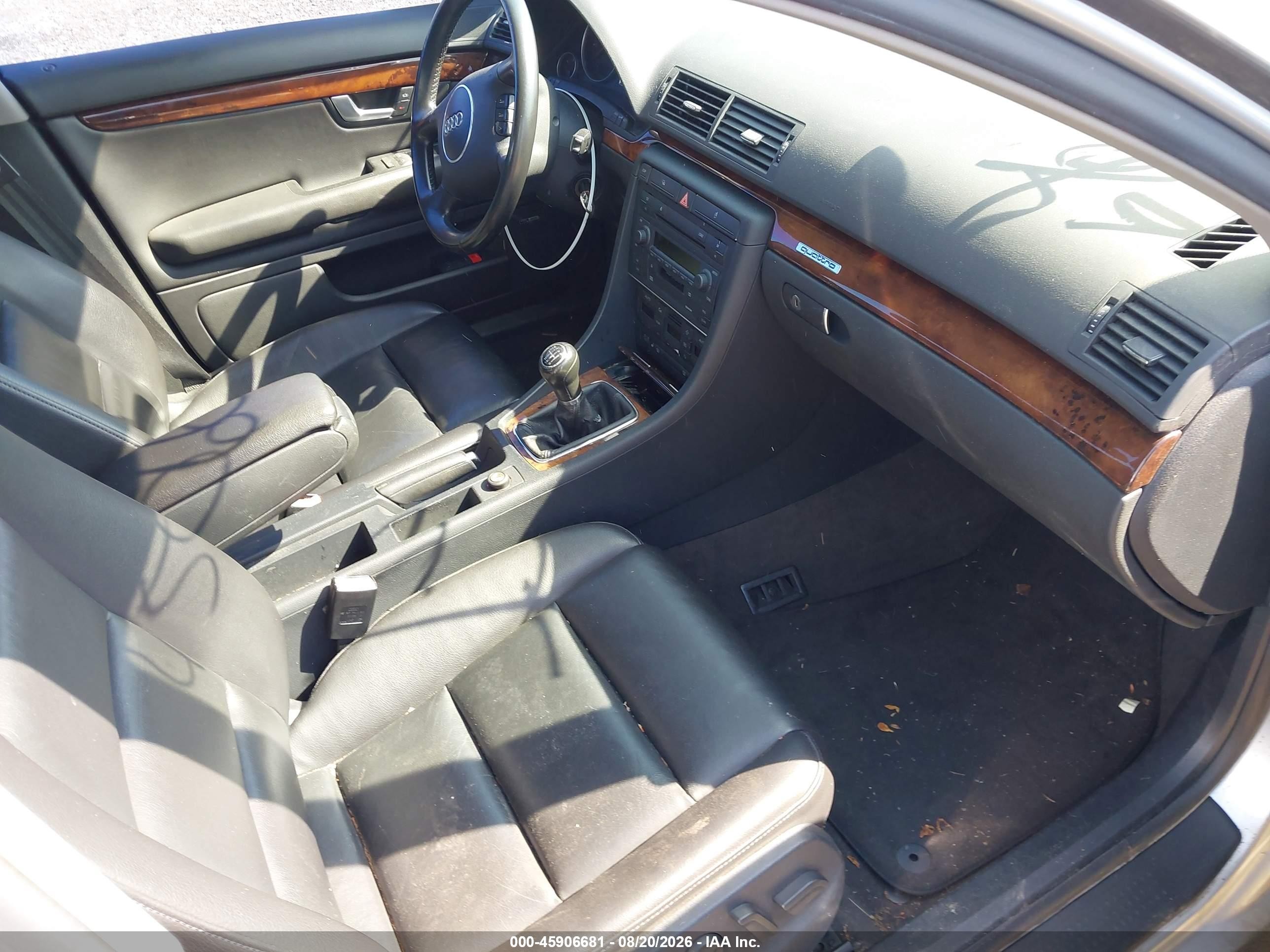 2004 Audi A4 3.0 Silver vin: WAULT68E14A188029