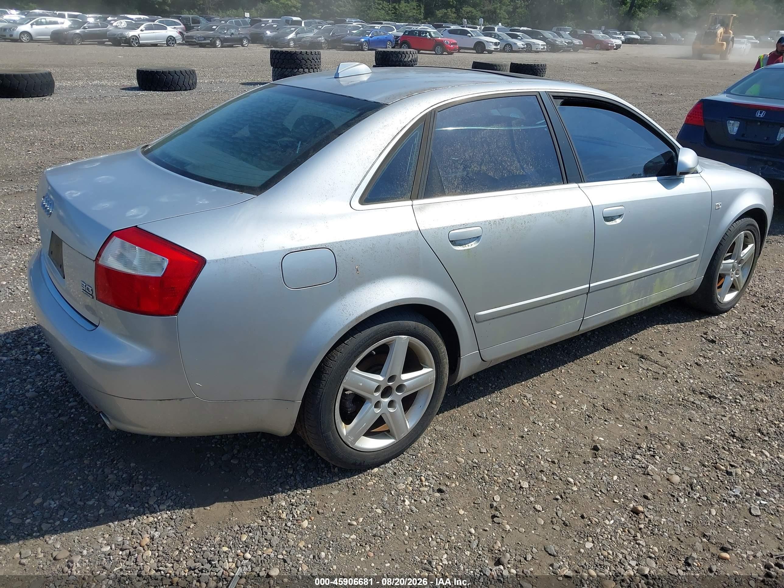 2004 Audi A4 3.0 Silver vin: WAULT68E14A188029
