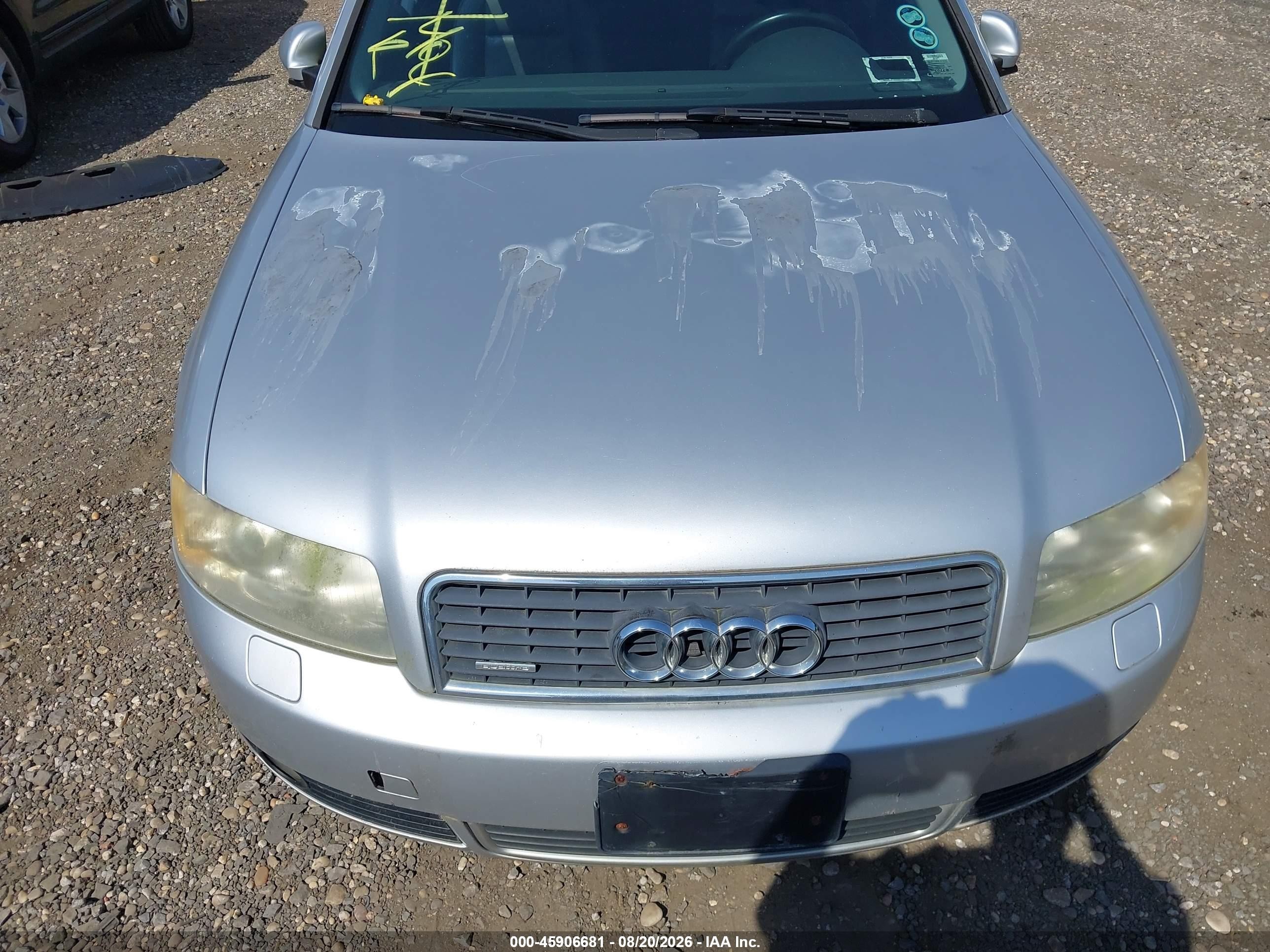 2004 Audi A4 3.0 Silver vin: WAULT68E14A188029