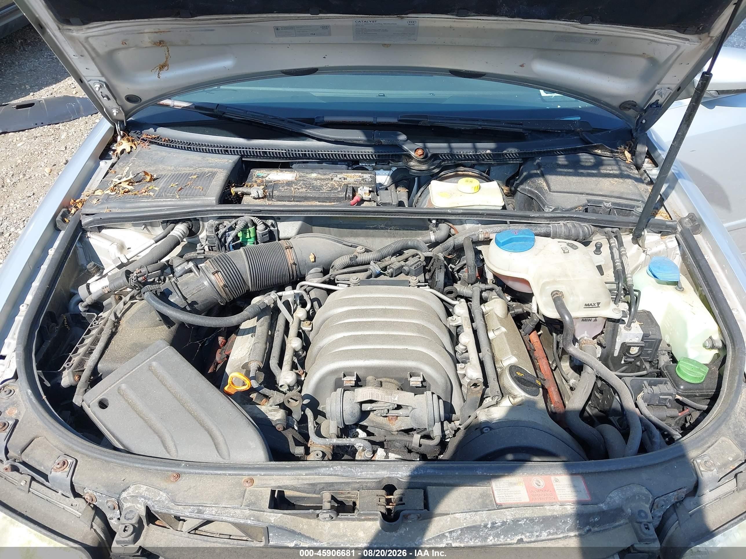 2004 Audi A4 3.0 Silver vin: WAULT68E14A188029