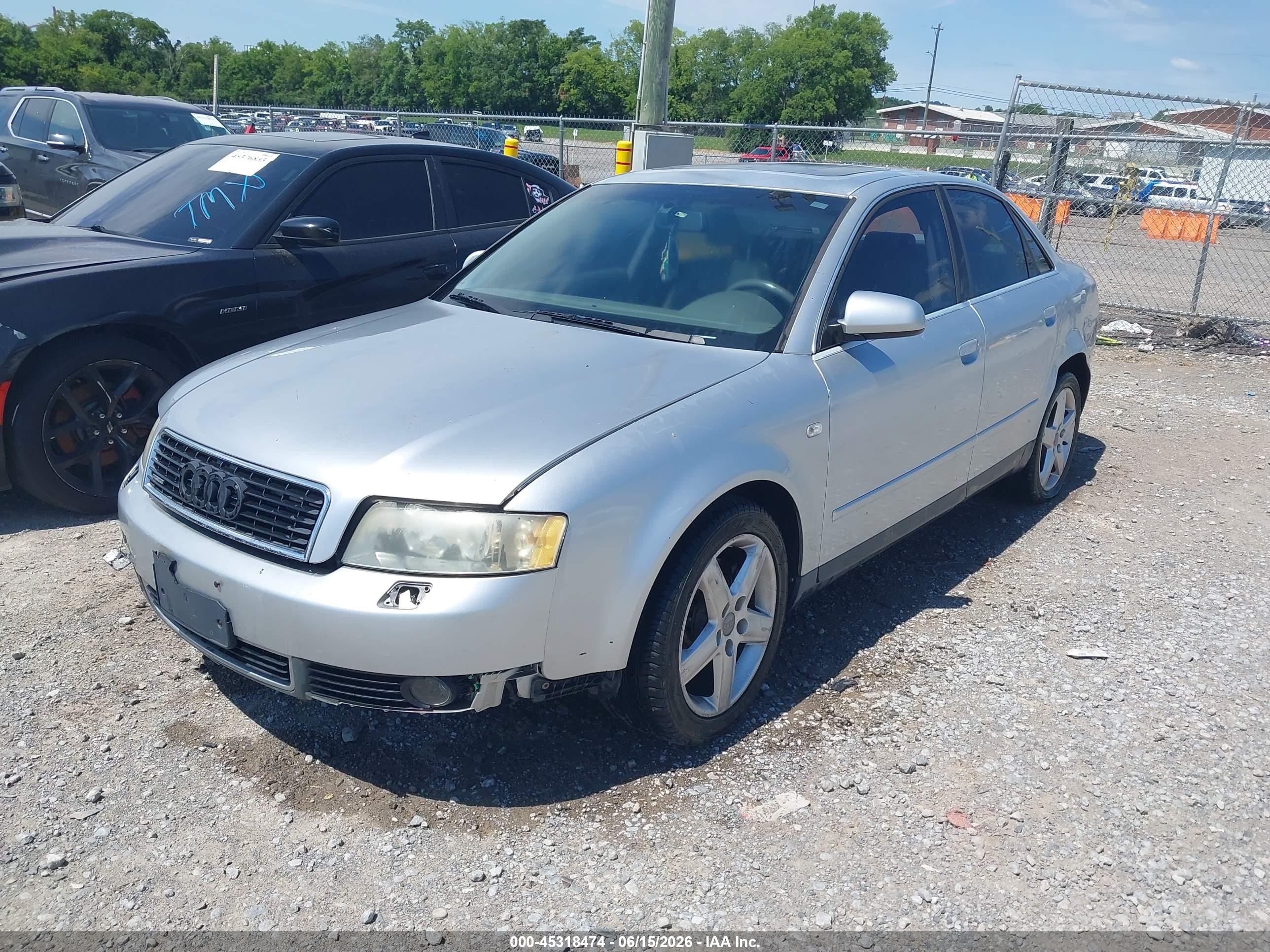 2003 Audi A4 3.0 Silver vin: WAULT68E43A372167