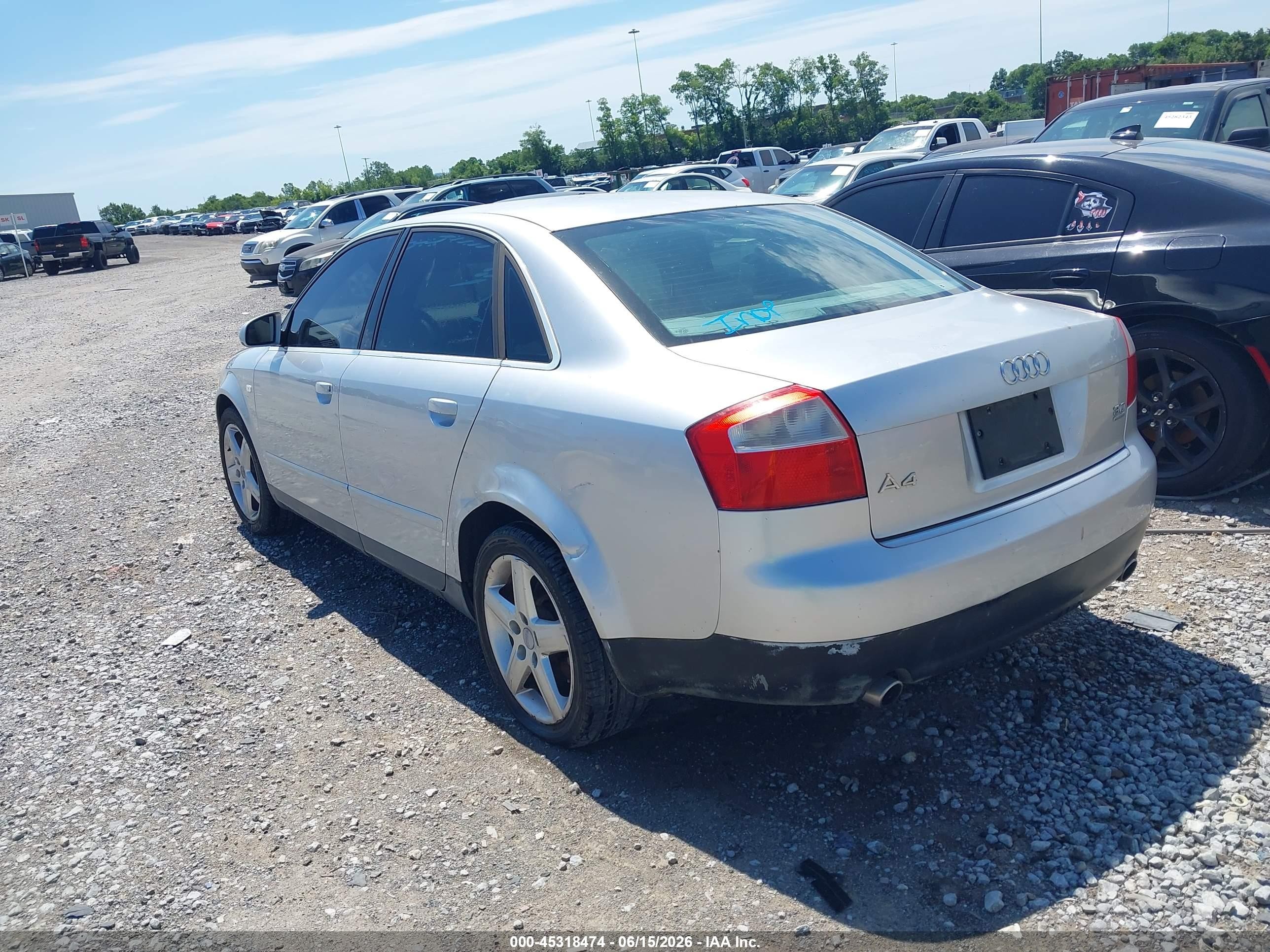 2003 Audi A4 3.0 Silver vin: WAULT68E43A372167