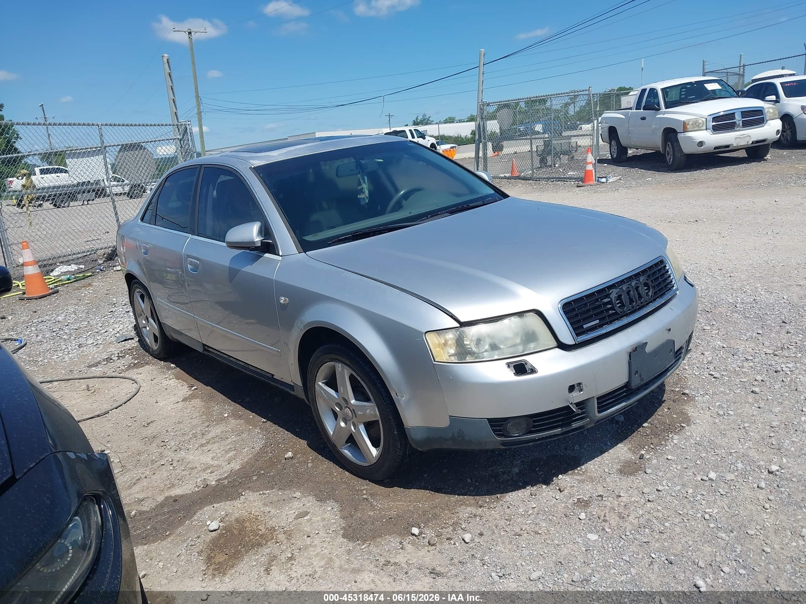 2003 Audi A4 3.0 Silver vin: WAULT68E43A372167