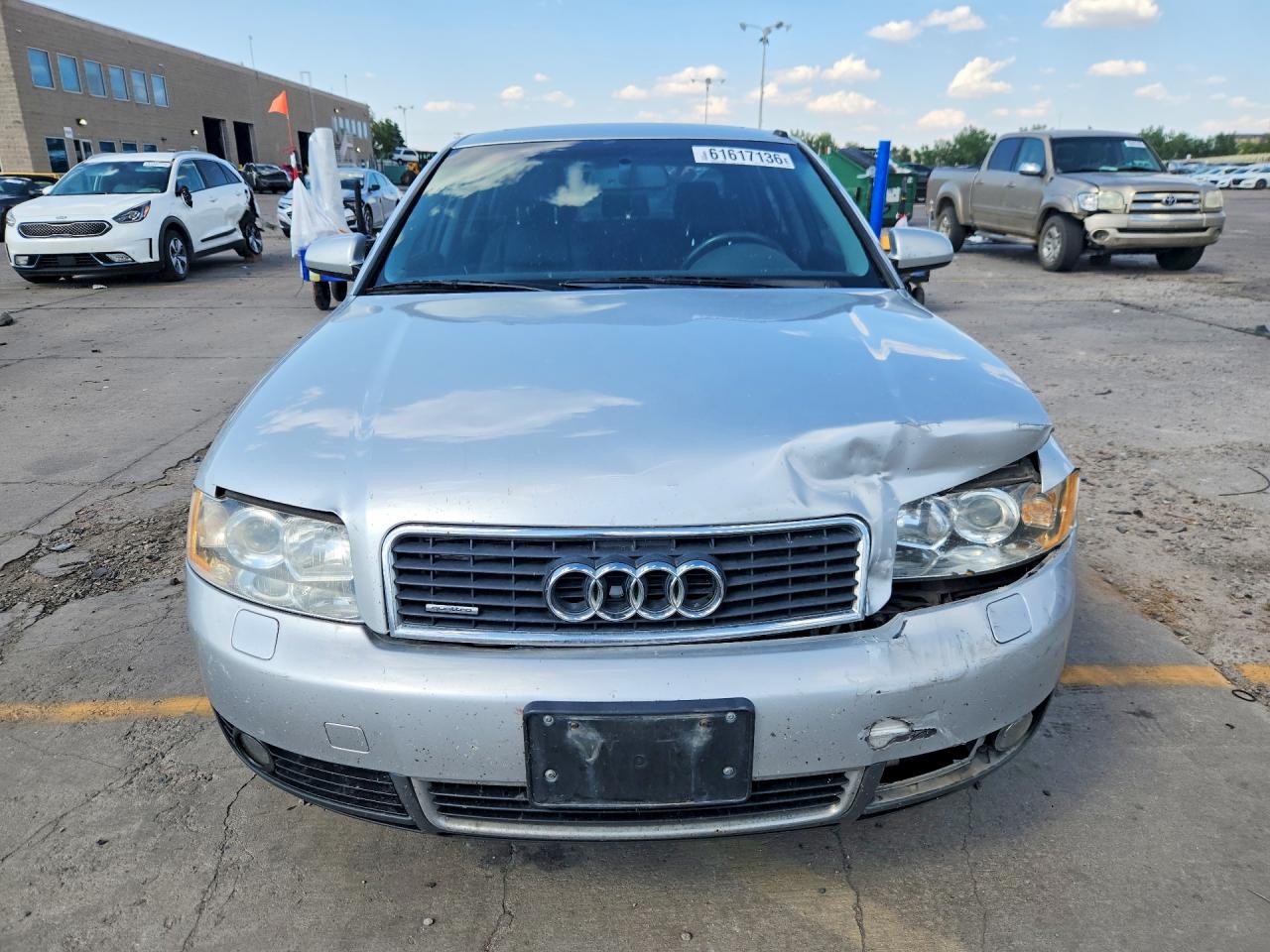 2003 Audi A4 3.0 Quattro Silver vin: WAULT68E83A390137