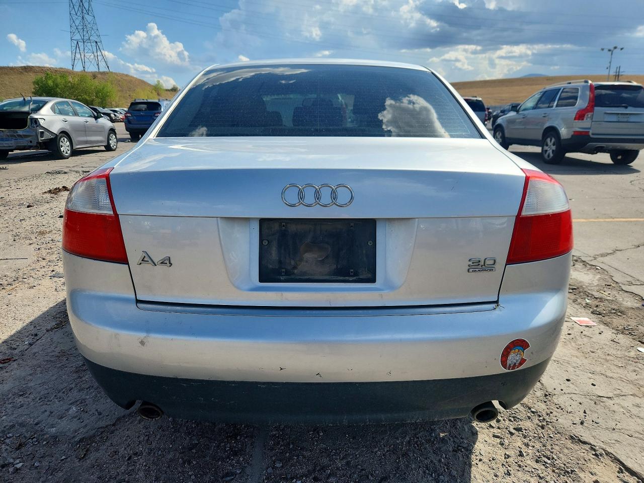 2003 Audi A4 3.0 Quattro Silver vin: WAULT68E83A390137