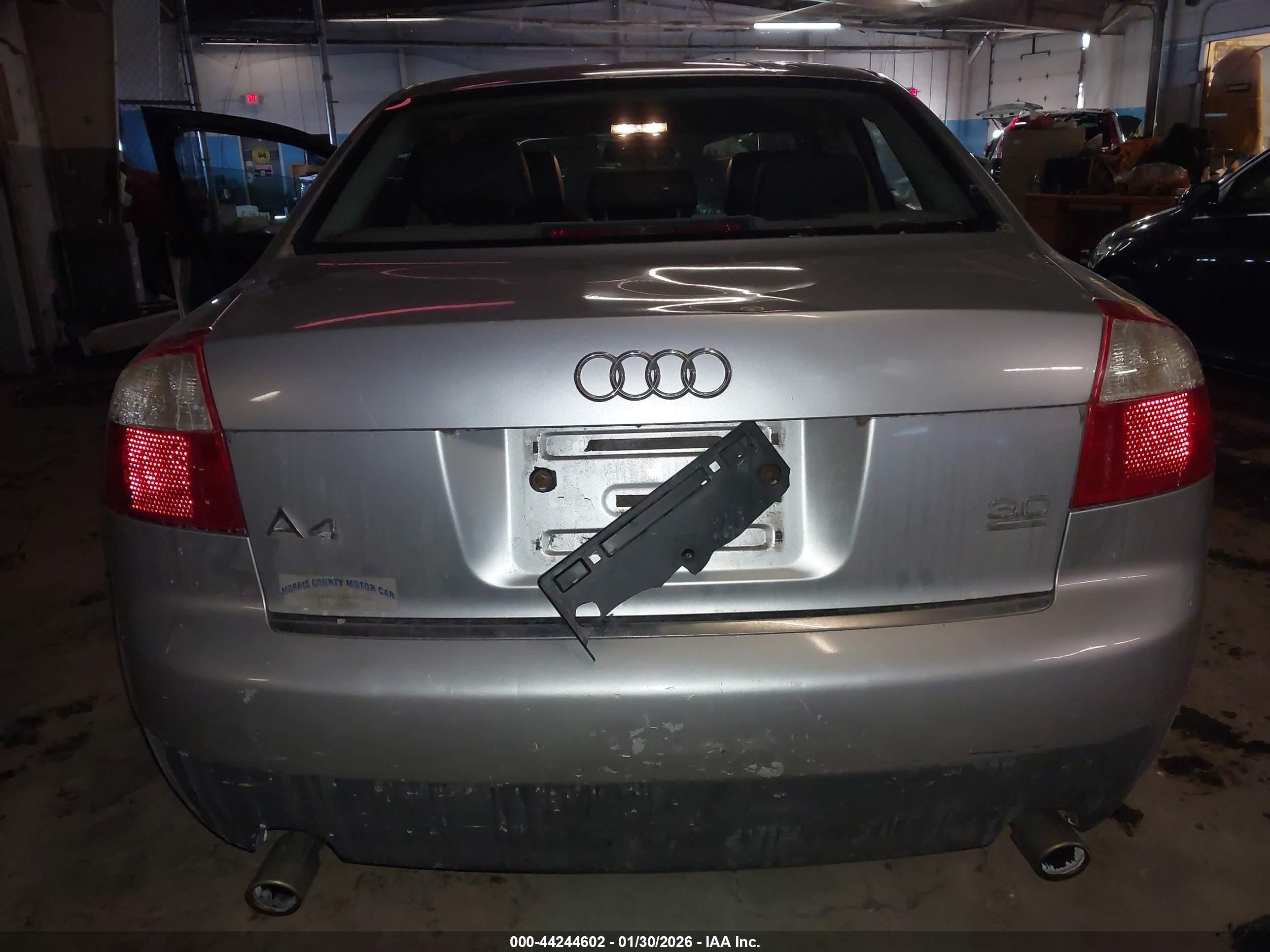 2002 Audi A4 3.0 Silver vin: WAULT68E92A309113